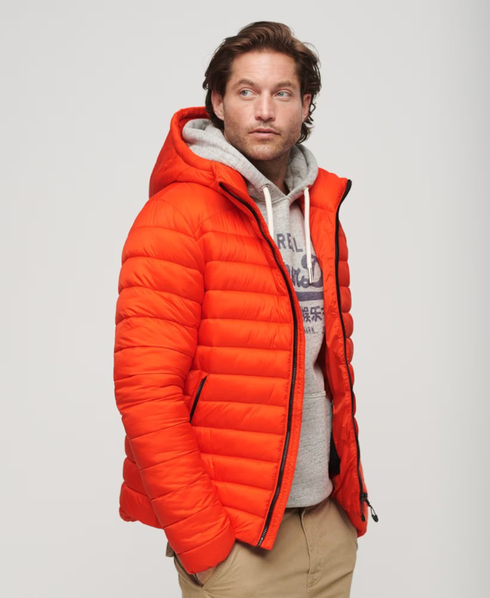 Superdry Zimná bunda 'Fuji' neónovo oranžová / čierna - Pepit.sk