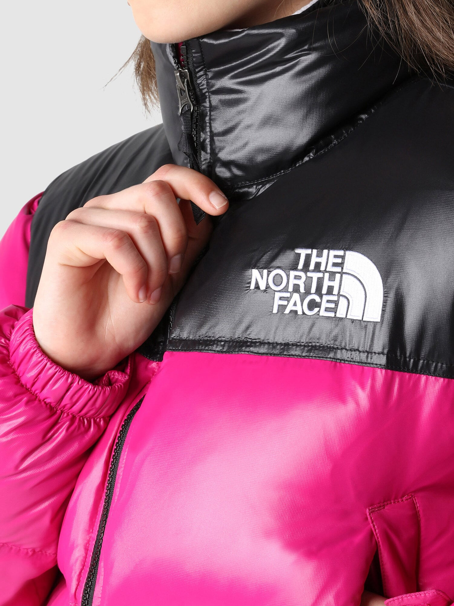 THE NORTH FACE Zimná bunda 'Nuptse' fuksia / čierna / biela - Pepit.sk