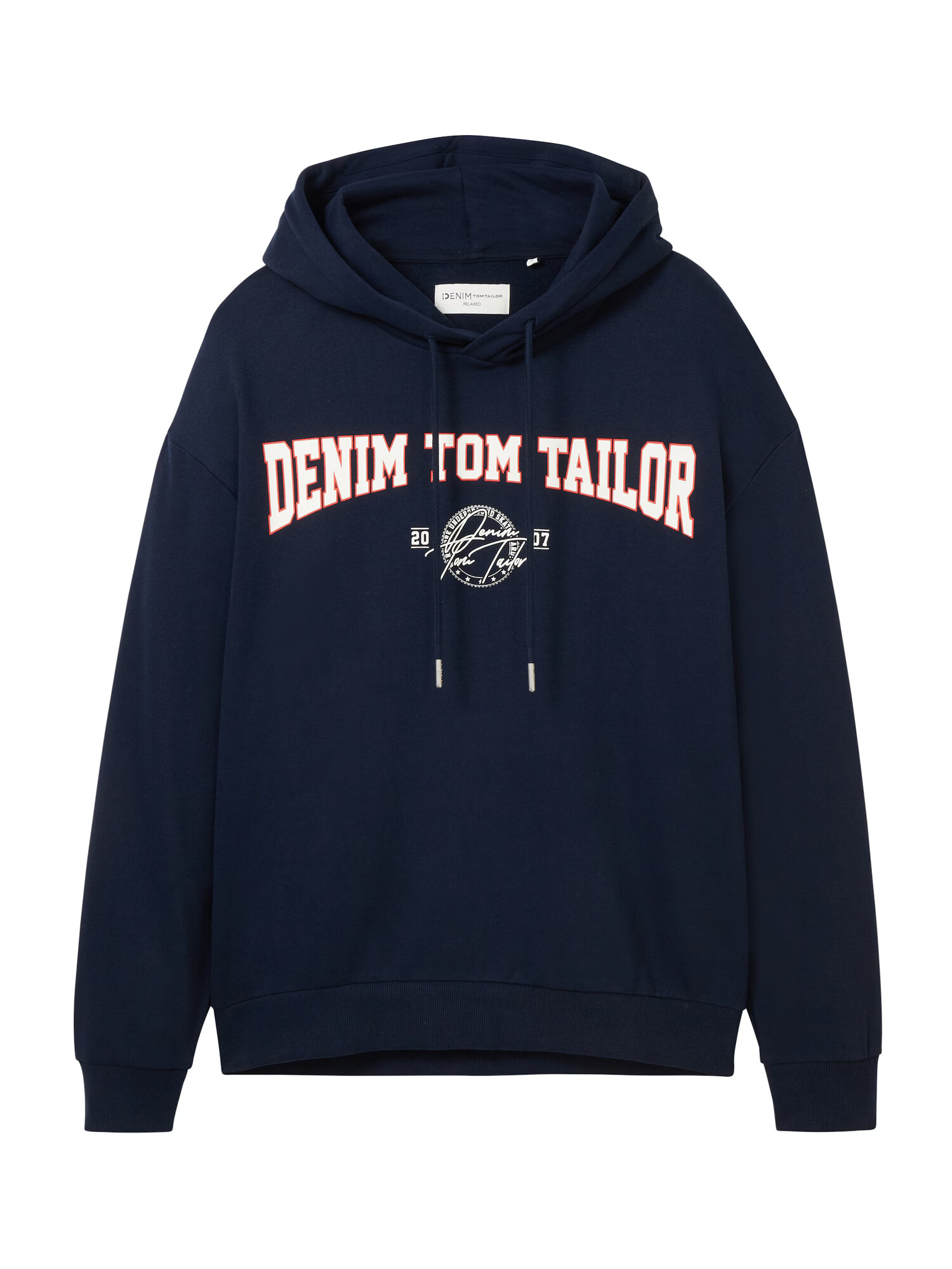 TOM TAILOR DENIM Mikina tmavomodrá / červená / biela - Pepit.sk