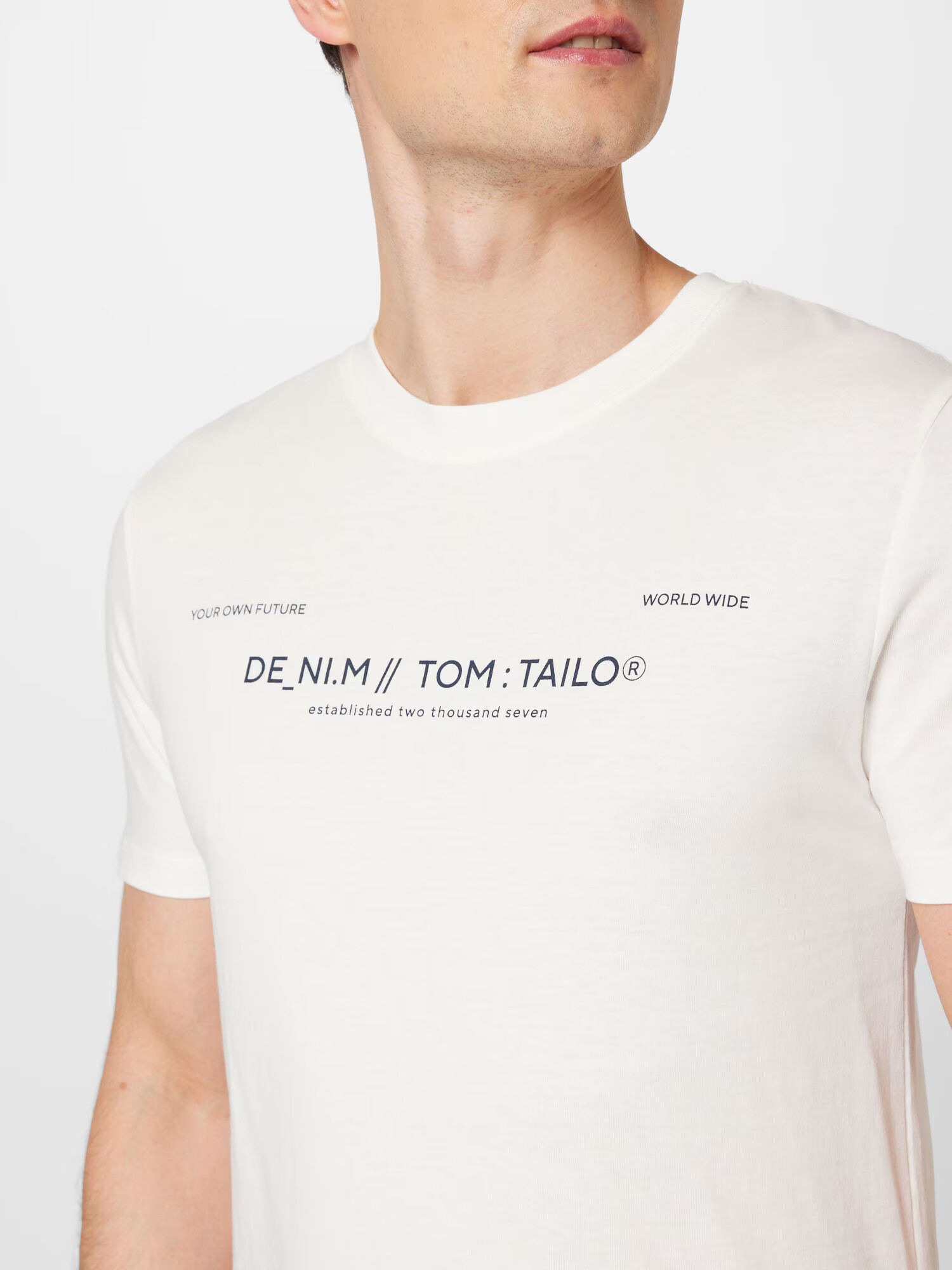 TOM TAILOR DENIM Tričko čierna / šedobiela - Pepit.sk