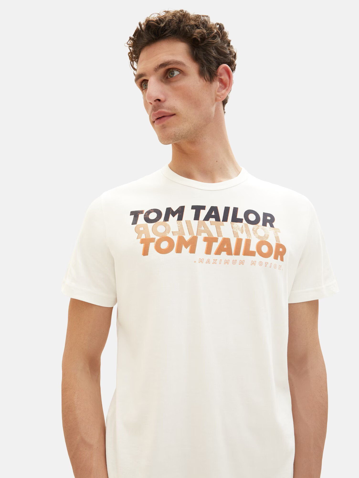 TOM TAILOR Tričko piesková / oranžová / čierna / šedobiela - Pepit.sk