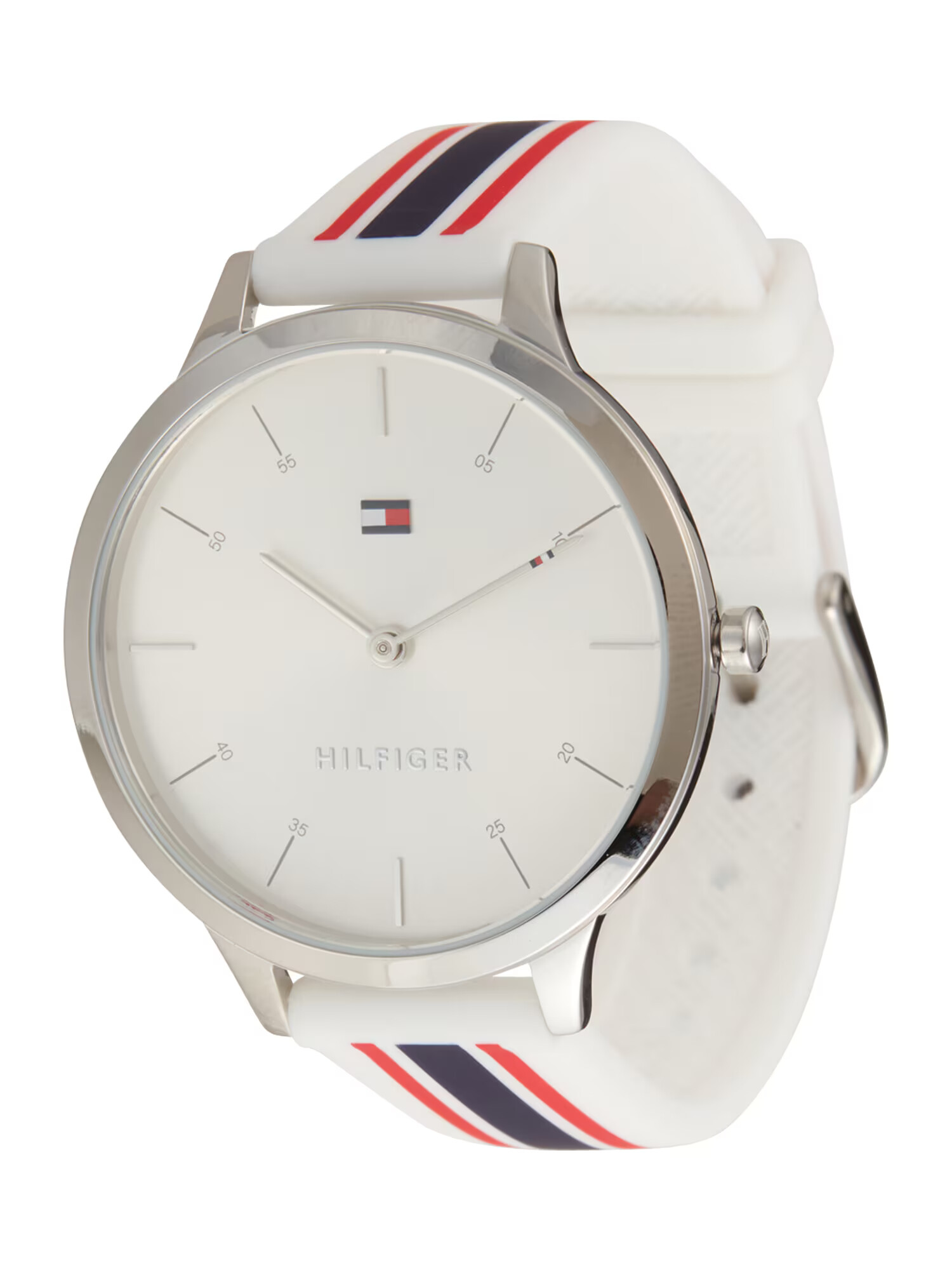 TOMMY HILFIGER Analógové hodinky námornícka modrá / červená / strieborná / biela - Pepit.sk