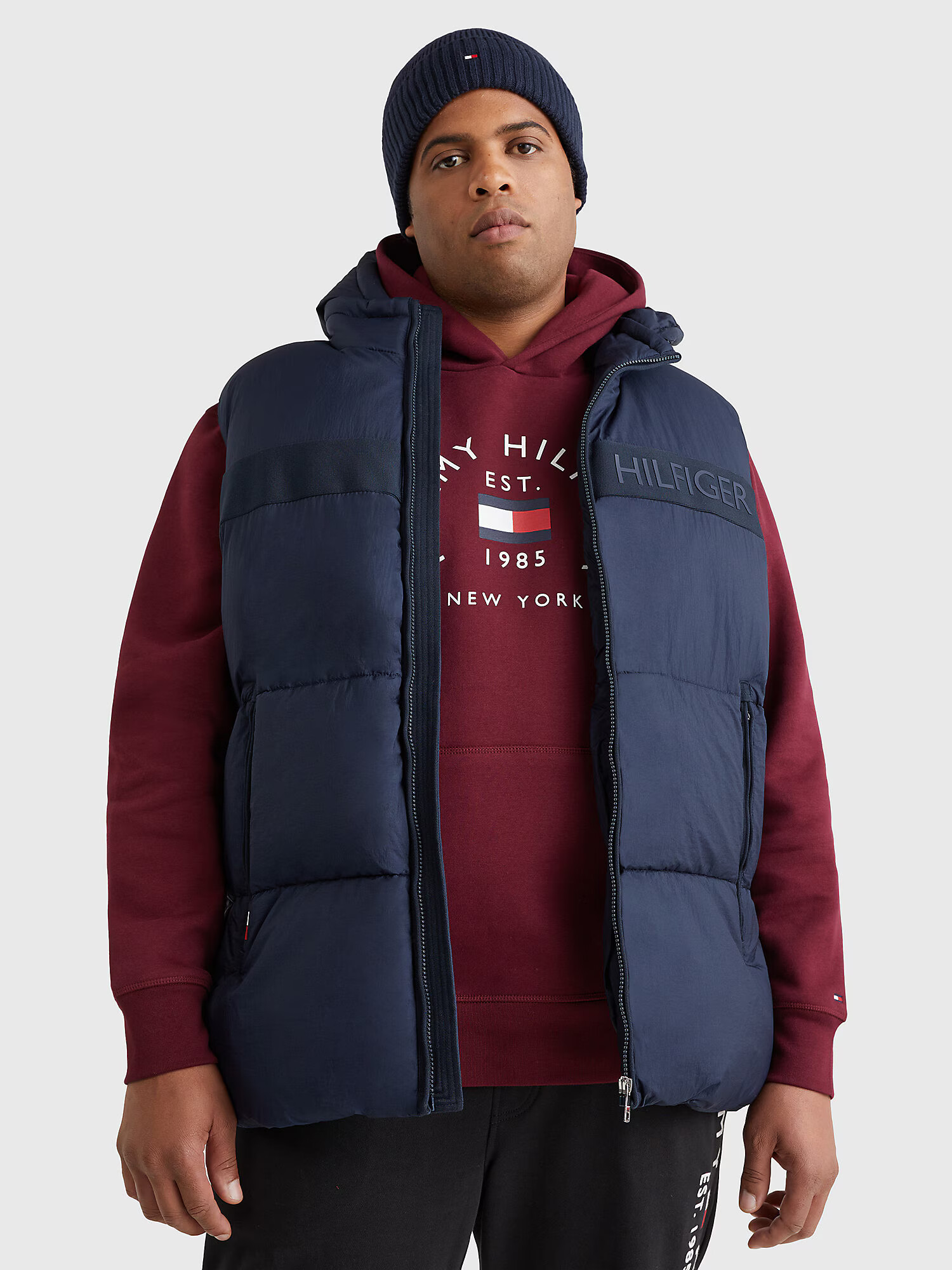 Tommy Hilfiger Big & Tall Vesta tmavomodrá / červená / biela - Pepit.sk