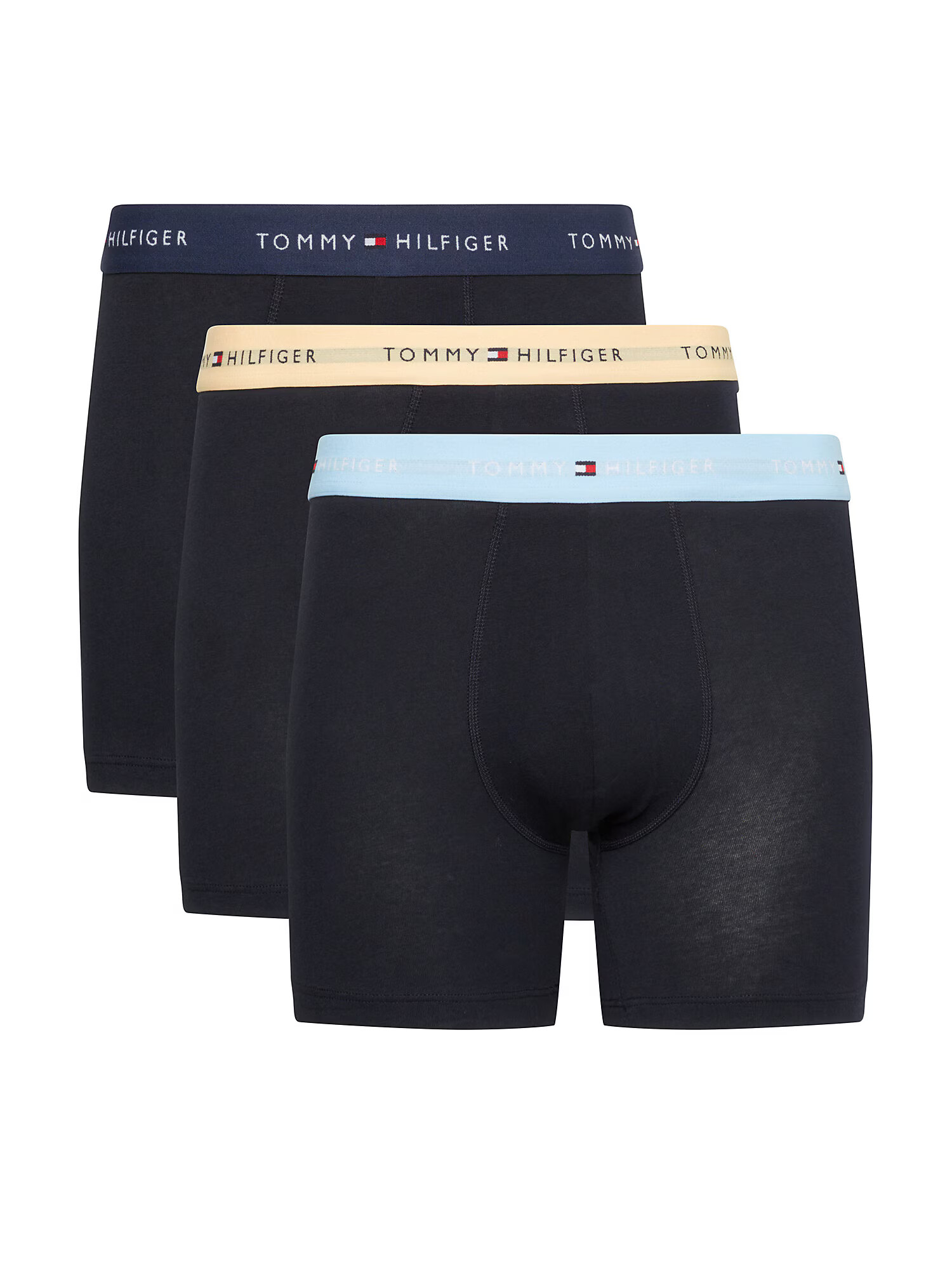 TOMMY HILFIGER Boxerky piesková / námornícka modrá / svetlomodrá / čierna - Pepit.sk