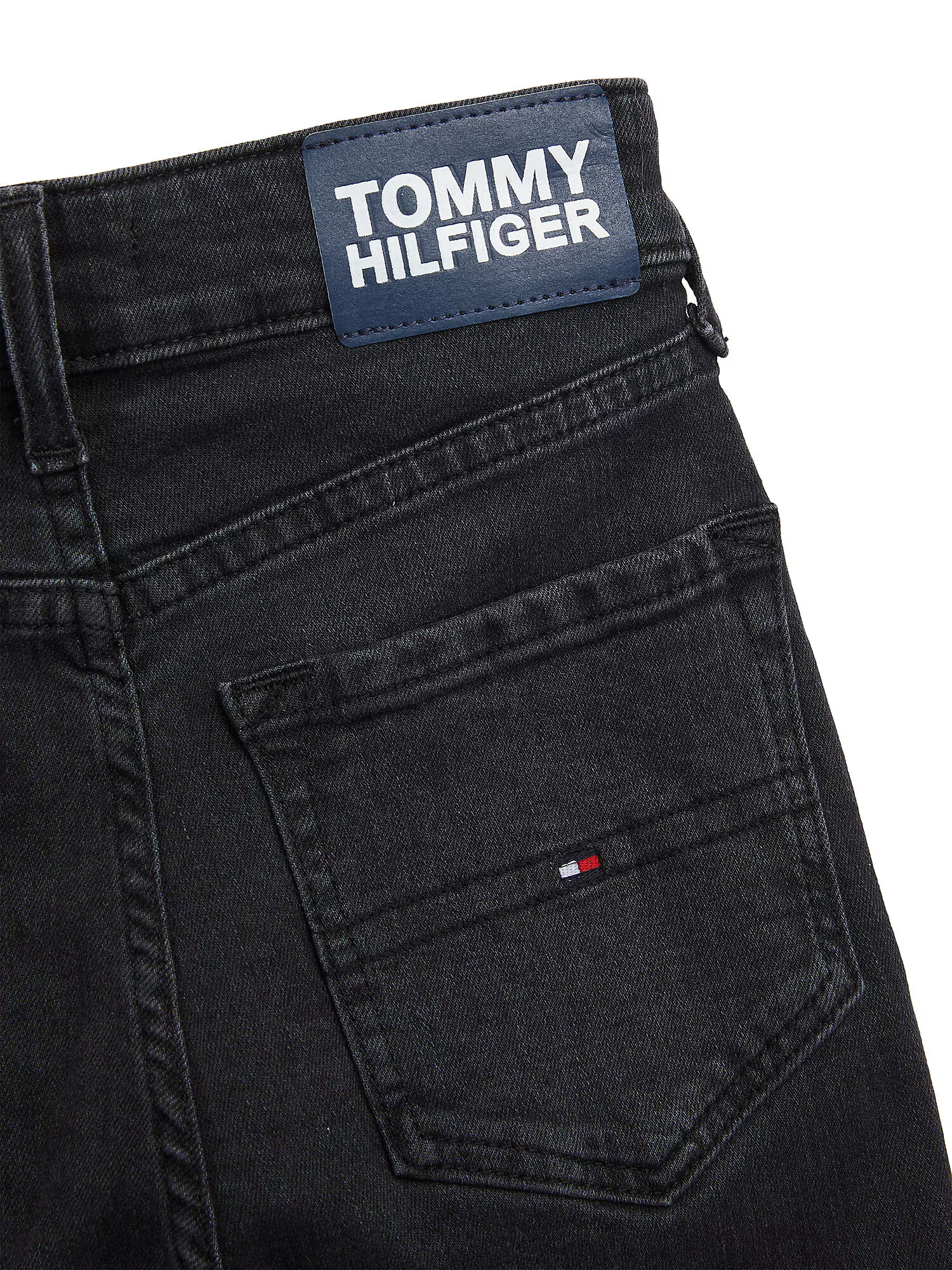 TOMMY HILFIGER Džínsy červená / čierny denim / biela - Pepit.sk