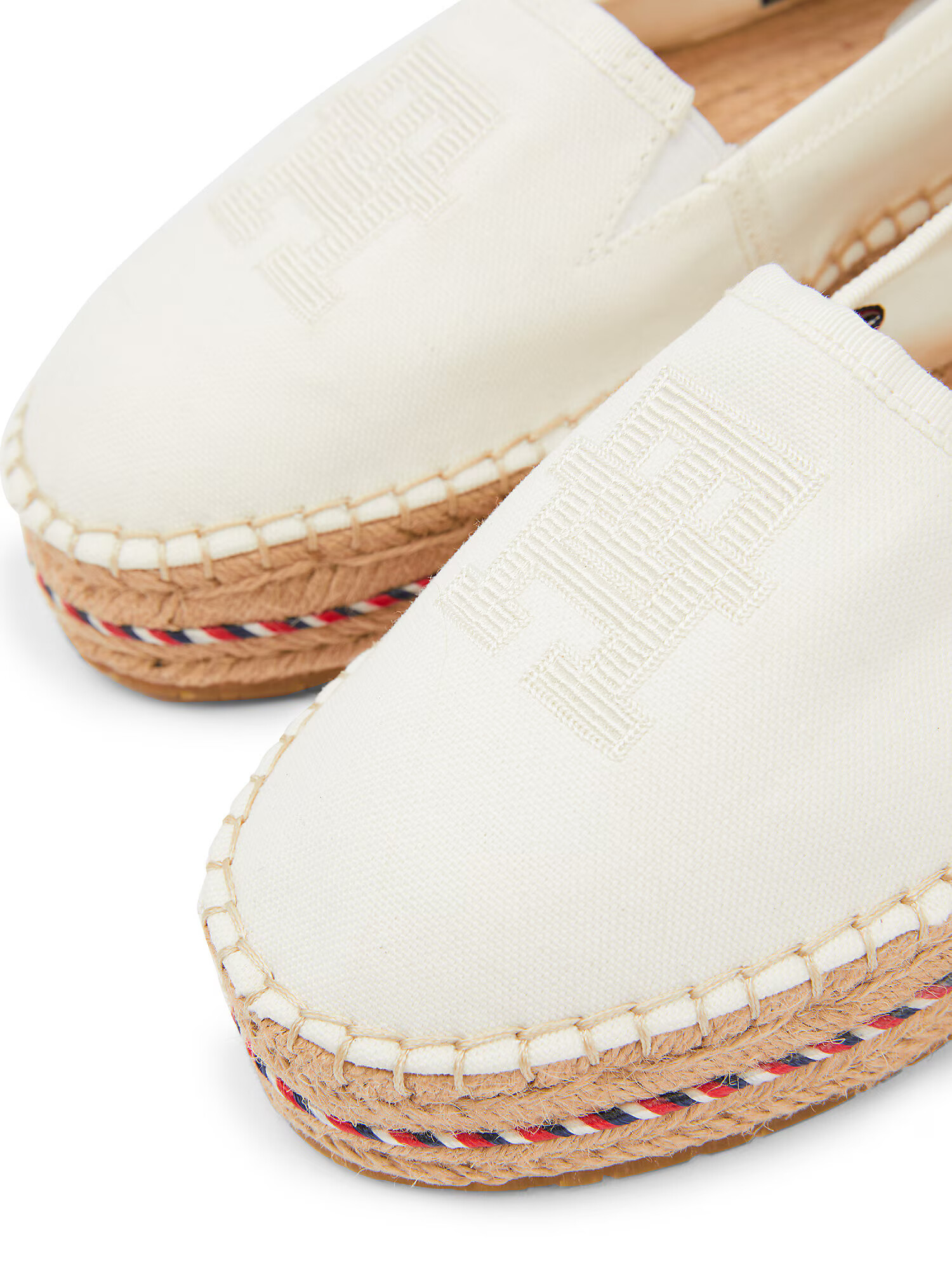 TOMMY HILFIGER Espadrilky nebielená / svetlohnedá / červená / biela - Pepit.sk