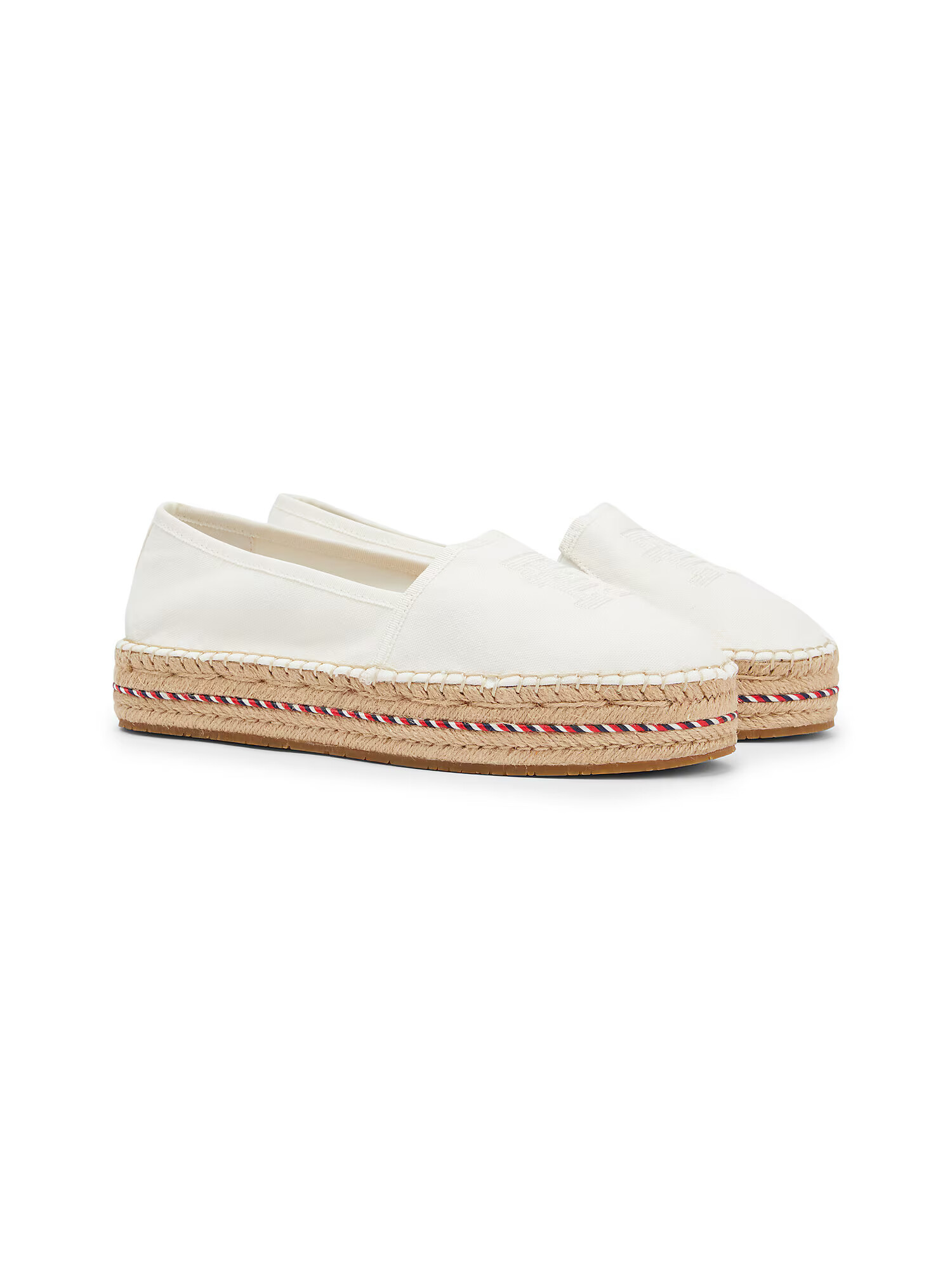 TOMMY HILFIGER Espadrilky nebielená / svetlohnedá / červená / biela - Pepit.sk