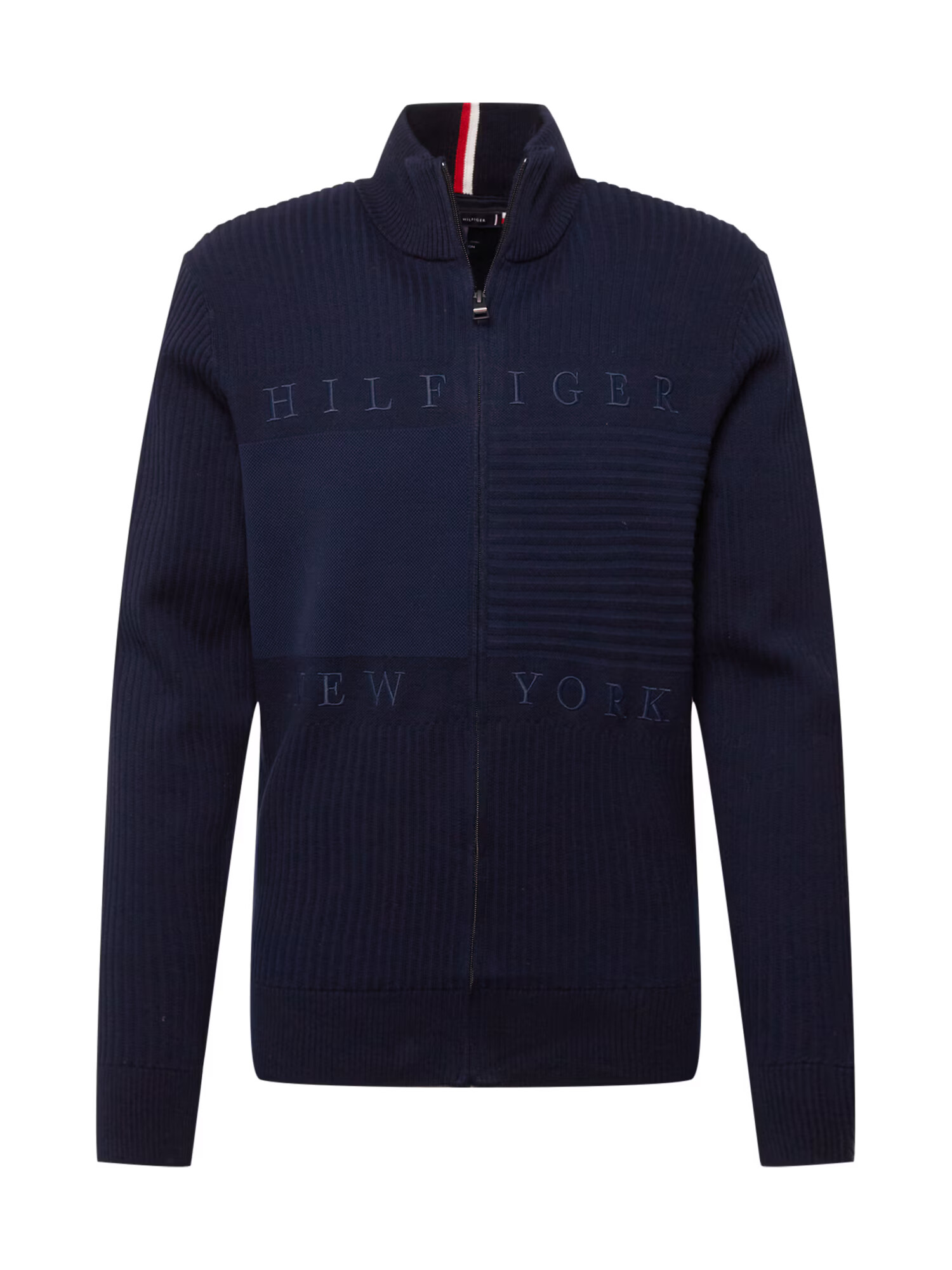 TOMMY HILFIGER Kardigán tmavomodrá / ohnivo červená / biela - Pepit.sk