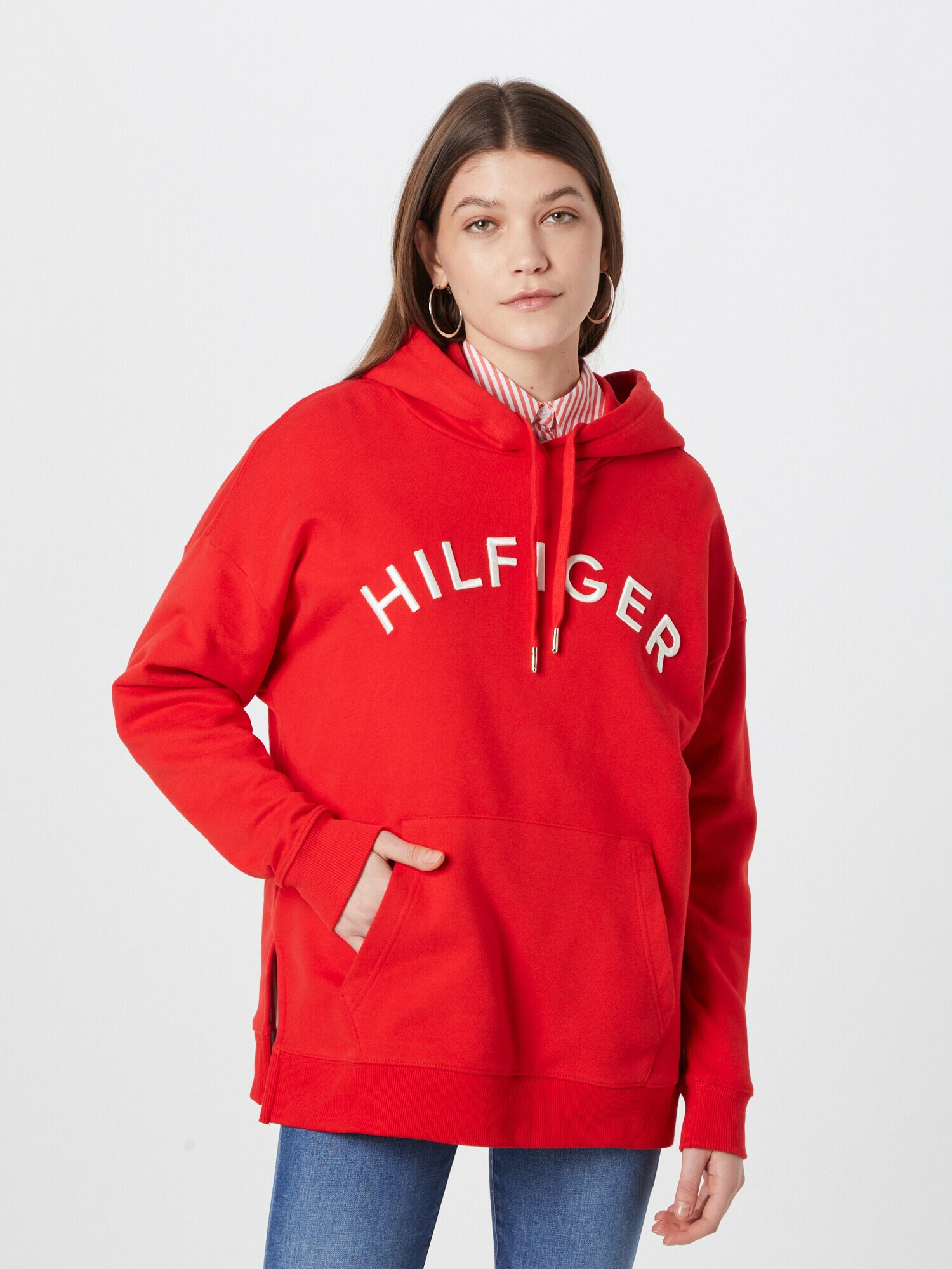 TOMMY HILFIGER Mikina červená / biela - Pepit.sk