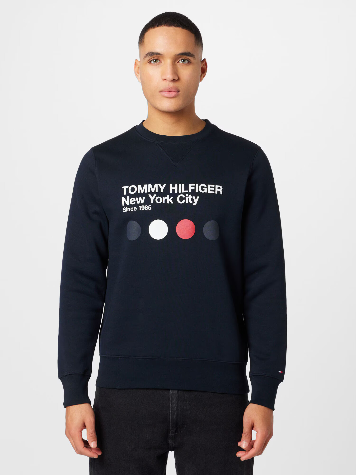 TOMMY HILFIGER Mikina 'Metro' tmavomodrá / červená / biela - Pepit.sk