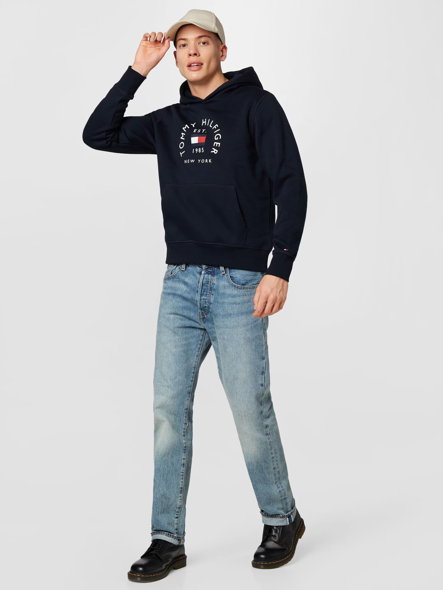 TOMMY HILFIGER Mikina námornícka modrá / červená / biela - Pepit.sk