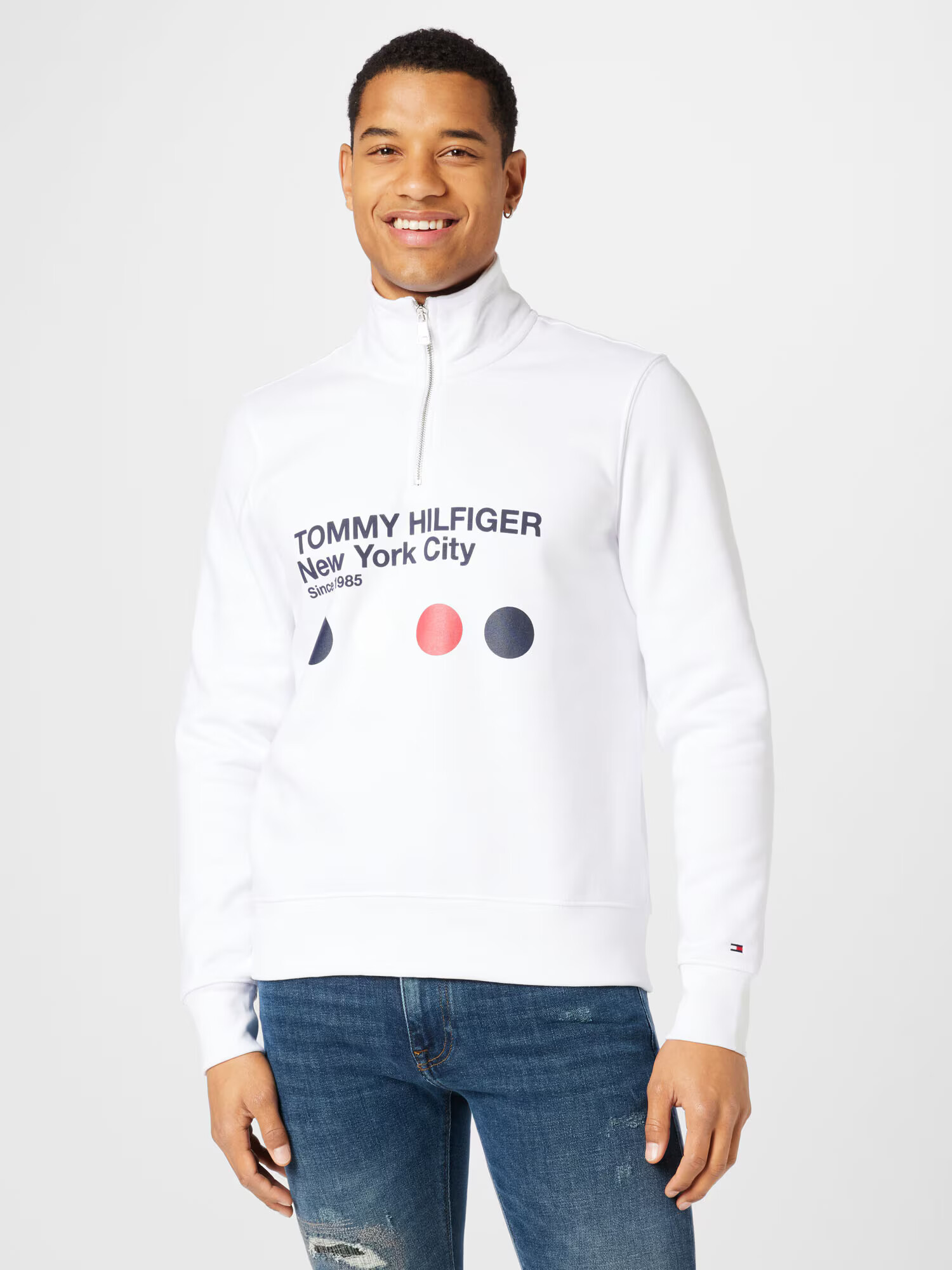 TOMMY HILFIGER Mikina námornícka modrá / červená / biela - Pepit.sk