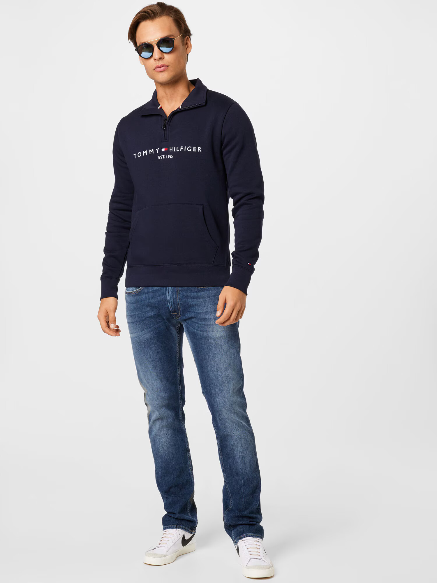 TOMMY HILFIGER Mikina námornícka modrá / červená / biela - Pepit.sk