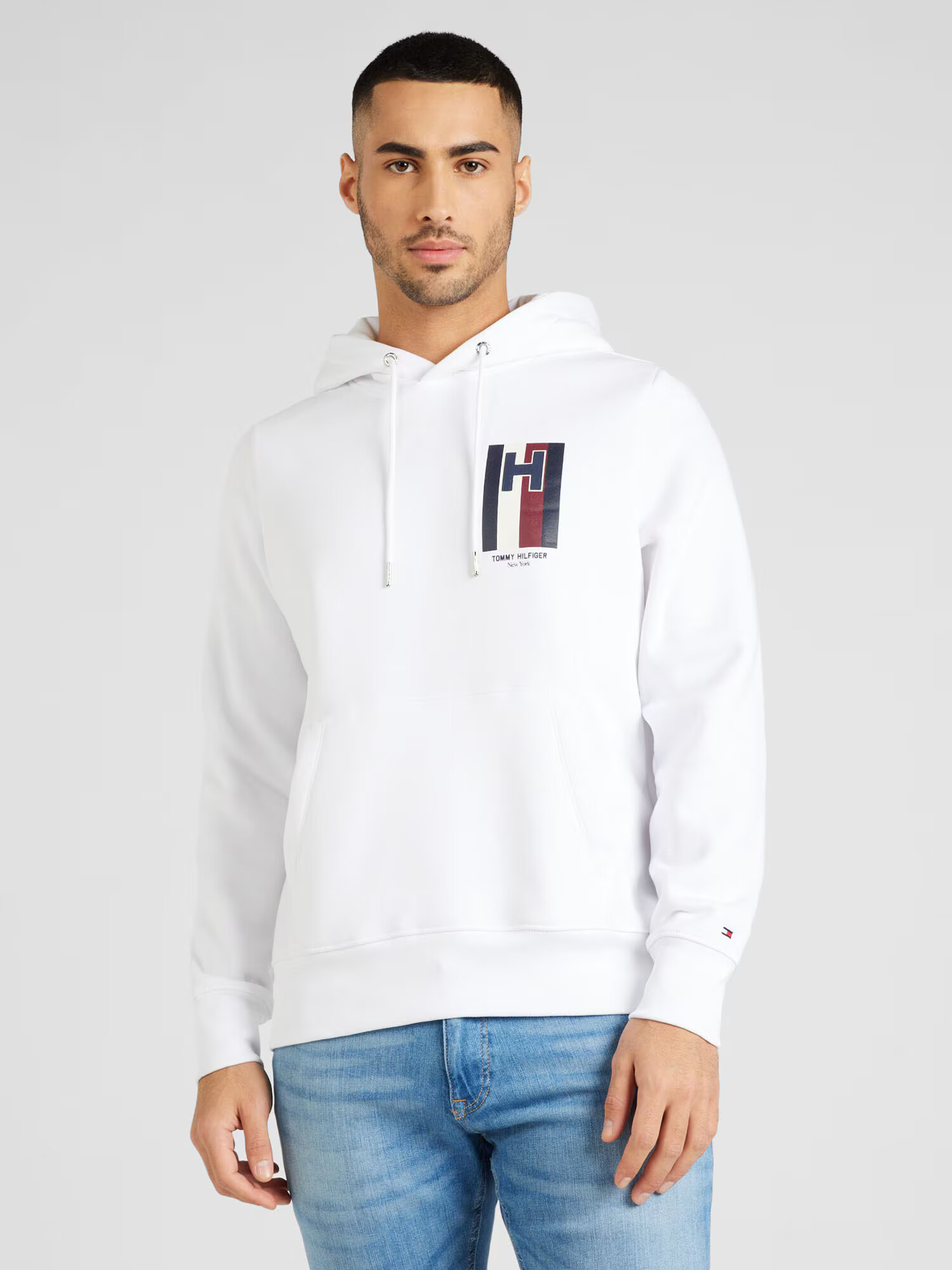 TOMMY HILFIGER Mikina námornícka modrá / karmínovo červená / prírodná biela - Pepit.sk