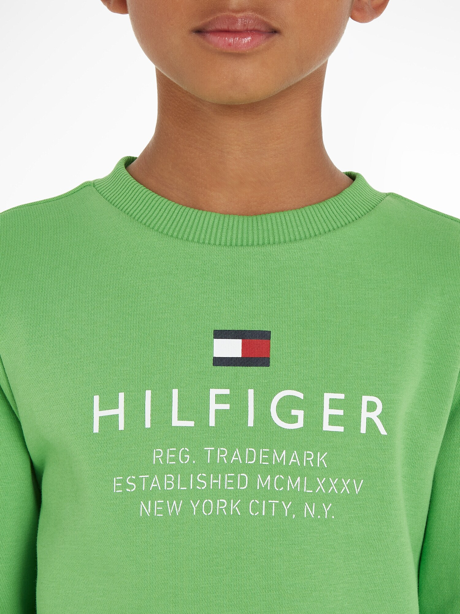 TOMMY HILFIGER Mikina námornícka modrá / neónovo zelená / červená / biela - Pepit.sk