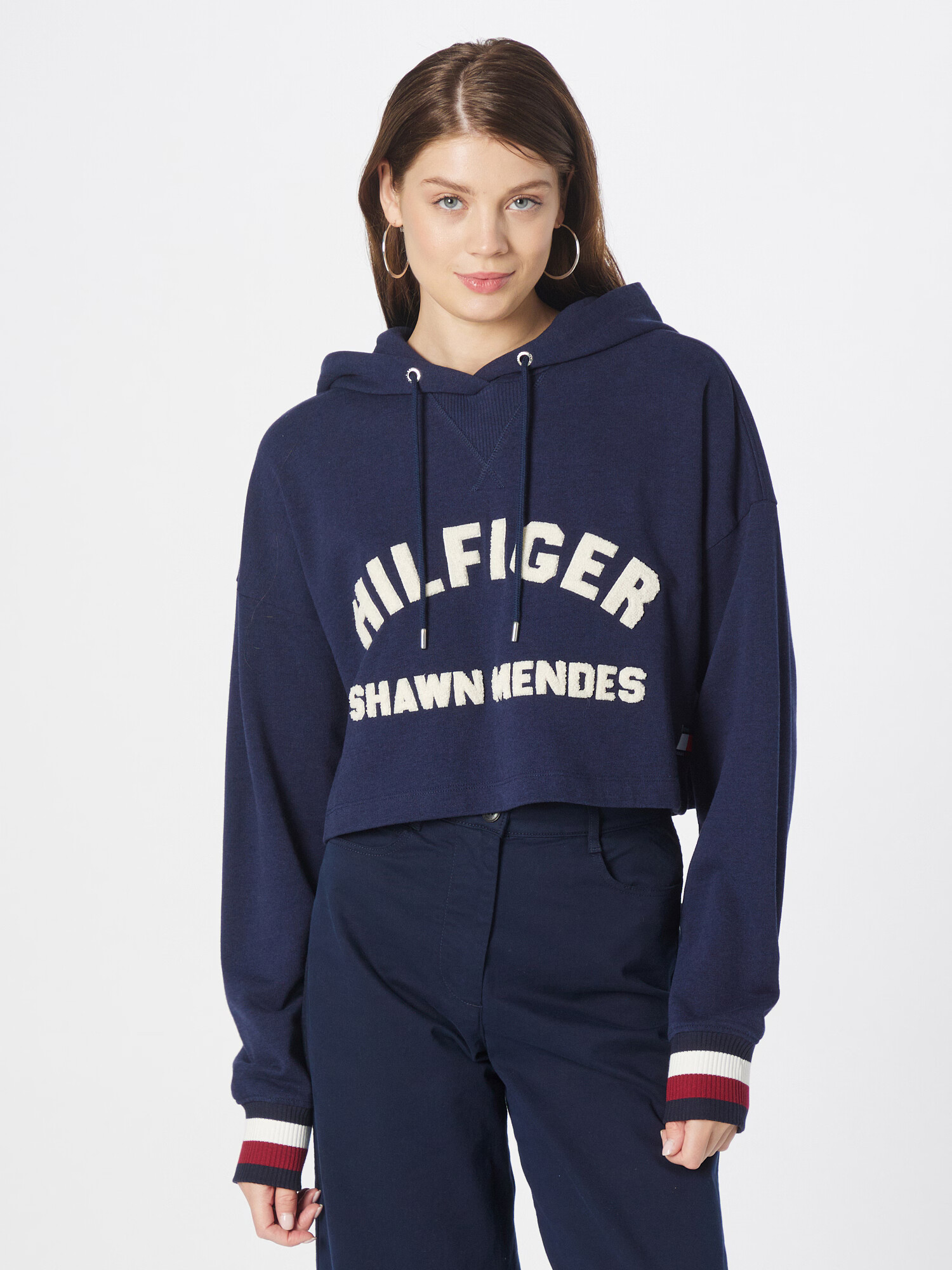 TOMMY HILFIGER Mikina námornícka modrá / šedobiela - Pepit.sk