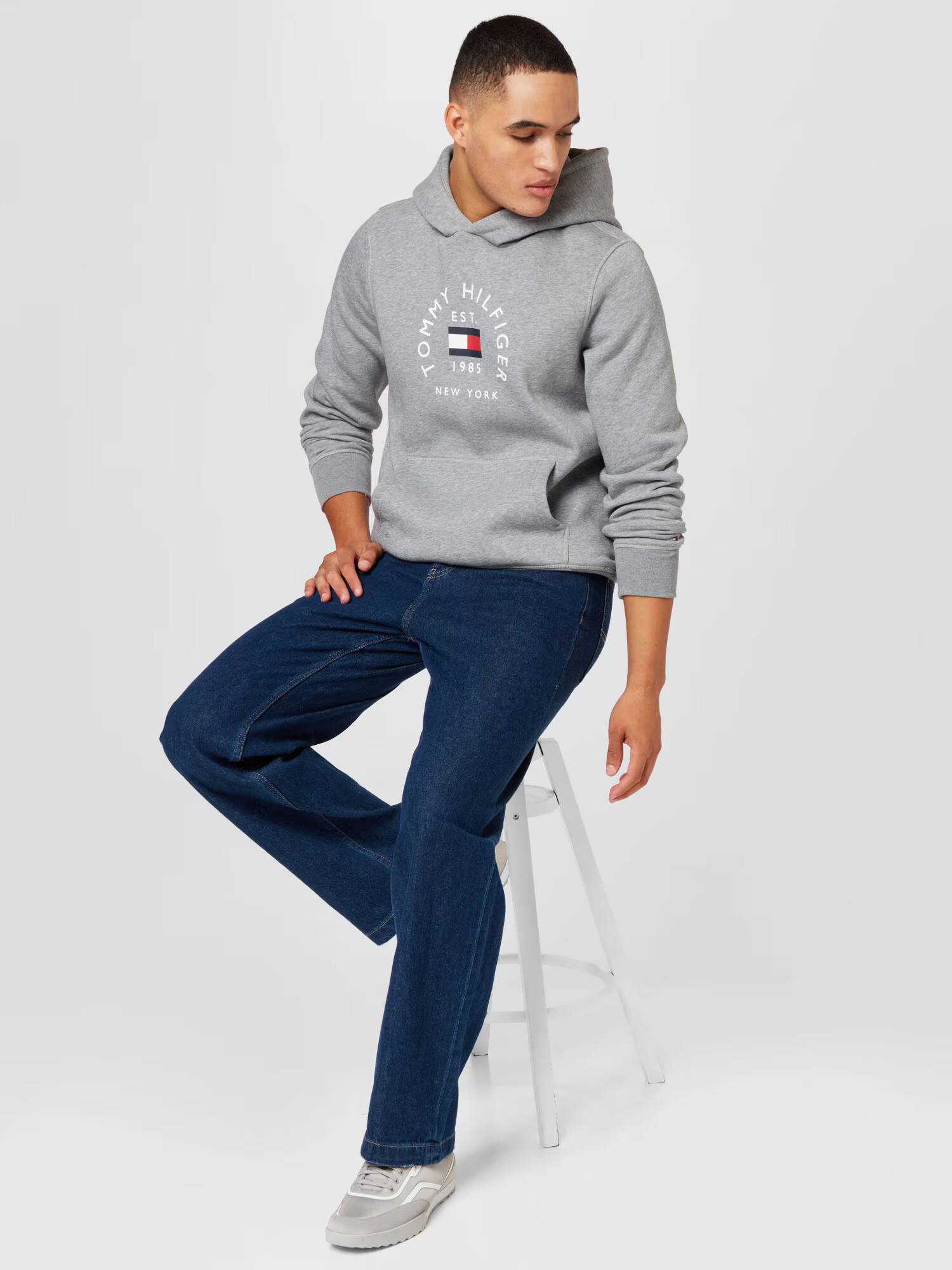 TOMMY HILFIGER Mikina námornícka modrá / sivá / červená / biela - Pepit.sk