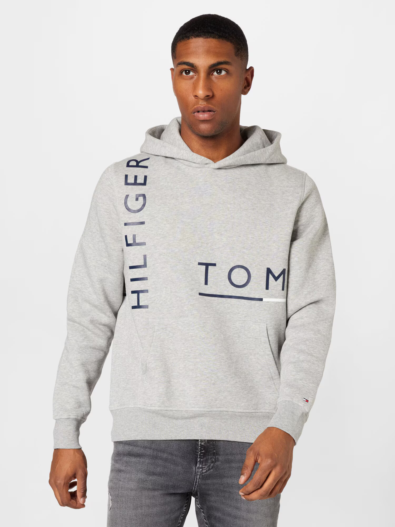 TOMMY HILFIGER Mikina námornícka modrá / sivá melírovaná / červená / biela - Pepit.sk