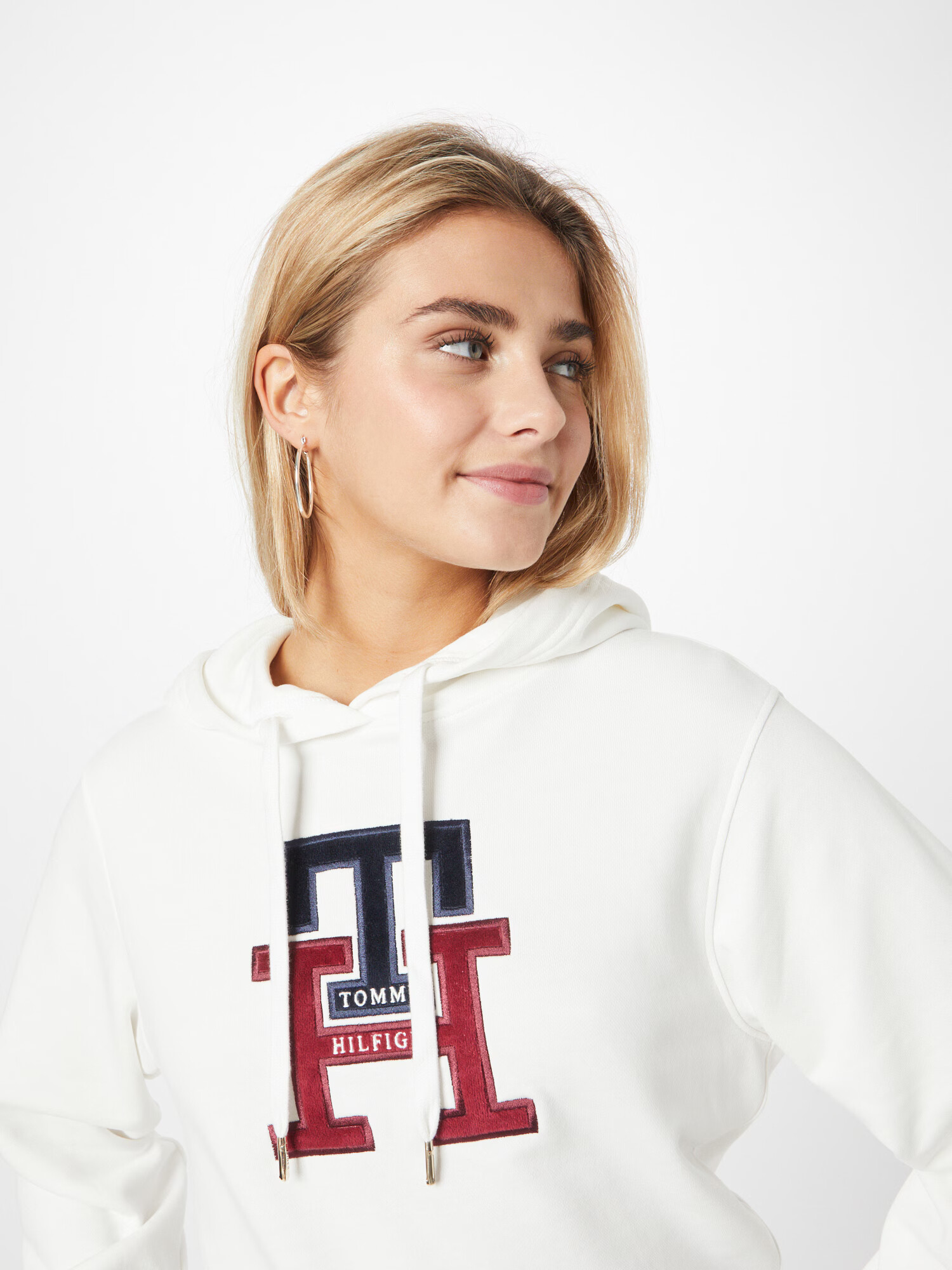 TOMMY HILFIGER Mikina nebielená / vínovo červená / čierna - Pepit.sk