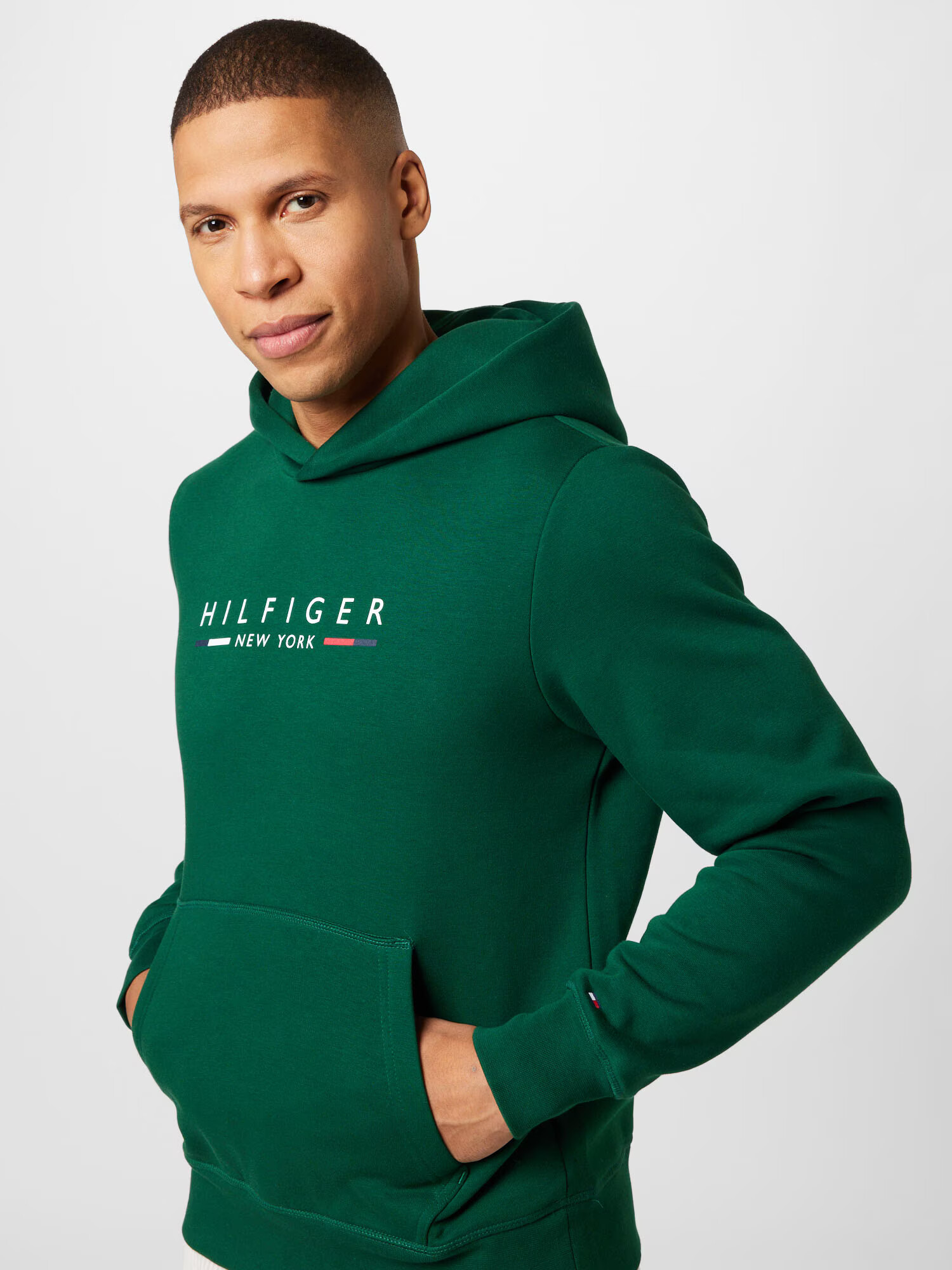 TOMMY HILFIGER Mikina 'NEW YORK' námornícka modrá / tmavozelená / červená / biela - Pepit.sk