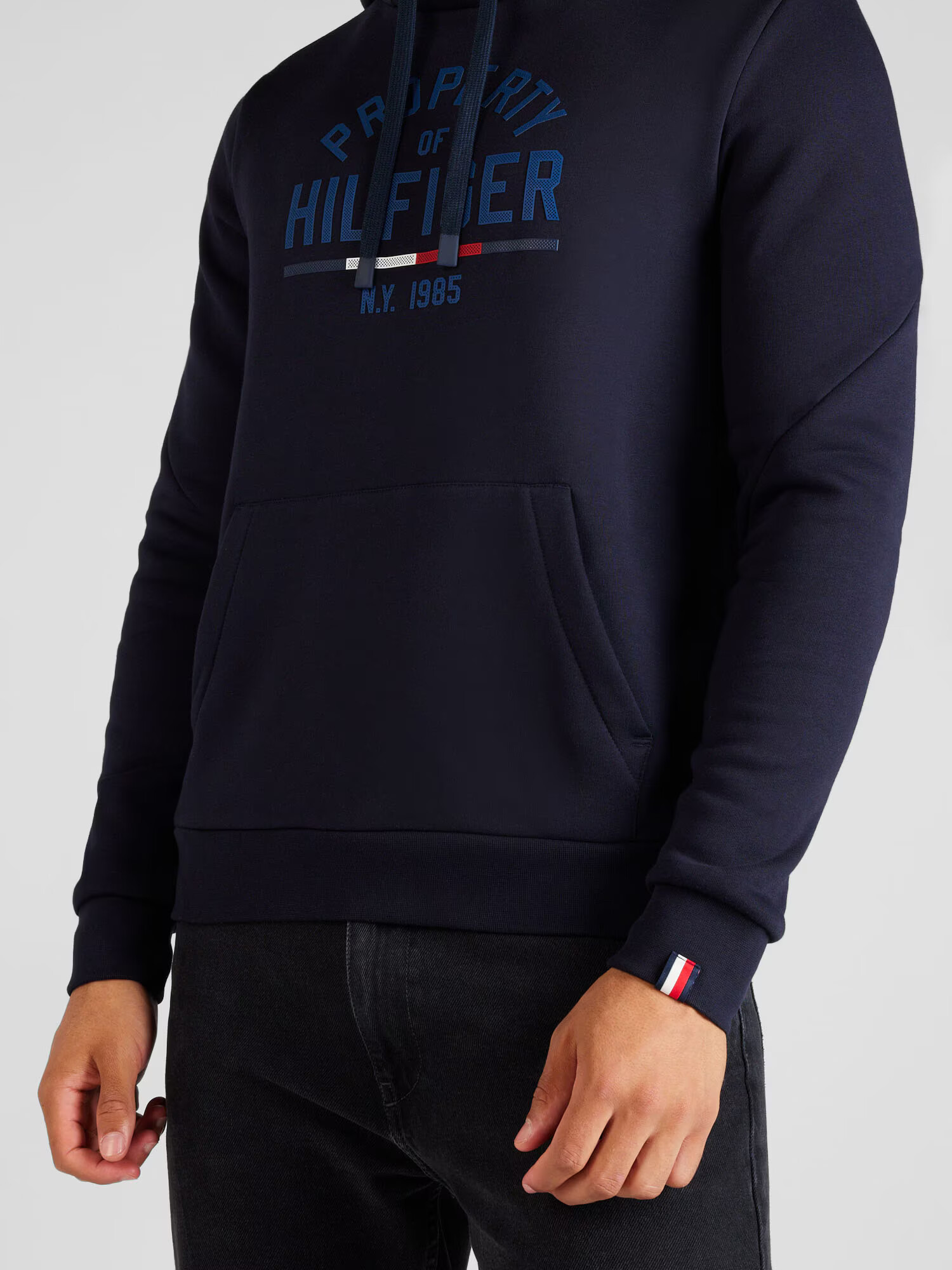 TOMMY HILFIGER Mikina tmavomodrá / kráľovská modrá / červená / šedobiela - Pepit.sk