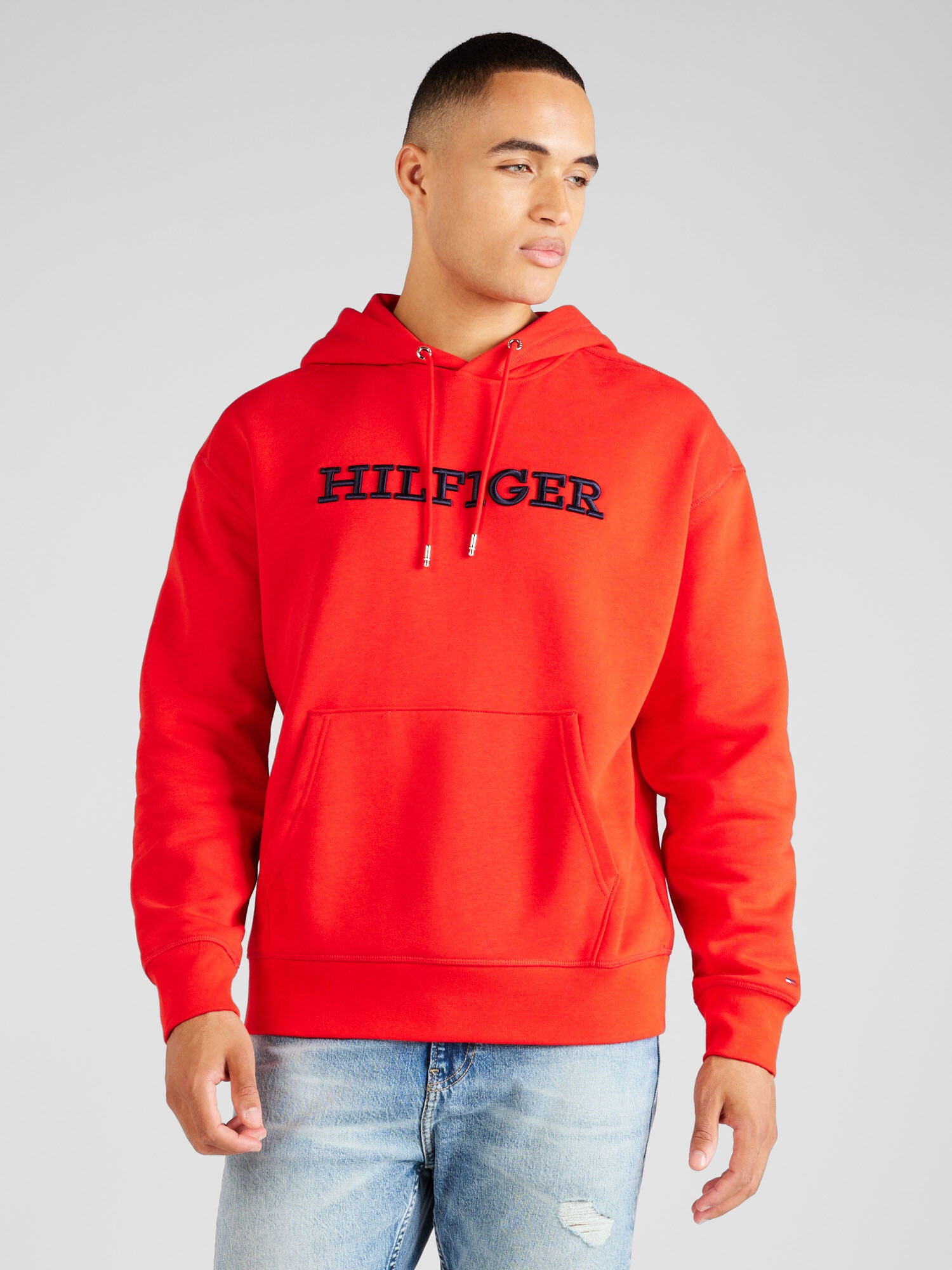 TOMMY HILFIGER Mikina tmavomodrá / neónovo červená - Pepit.sk