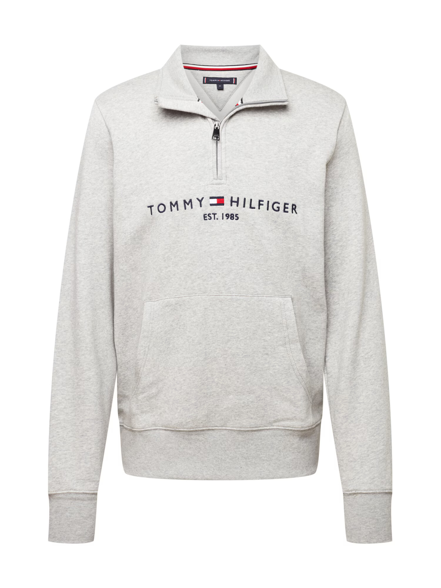 TOMMY HILFIGER Mikina tmavomodrá / sivá melírovaná / červená / biela - Pepit.sk