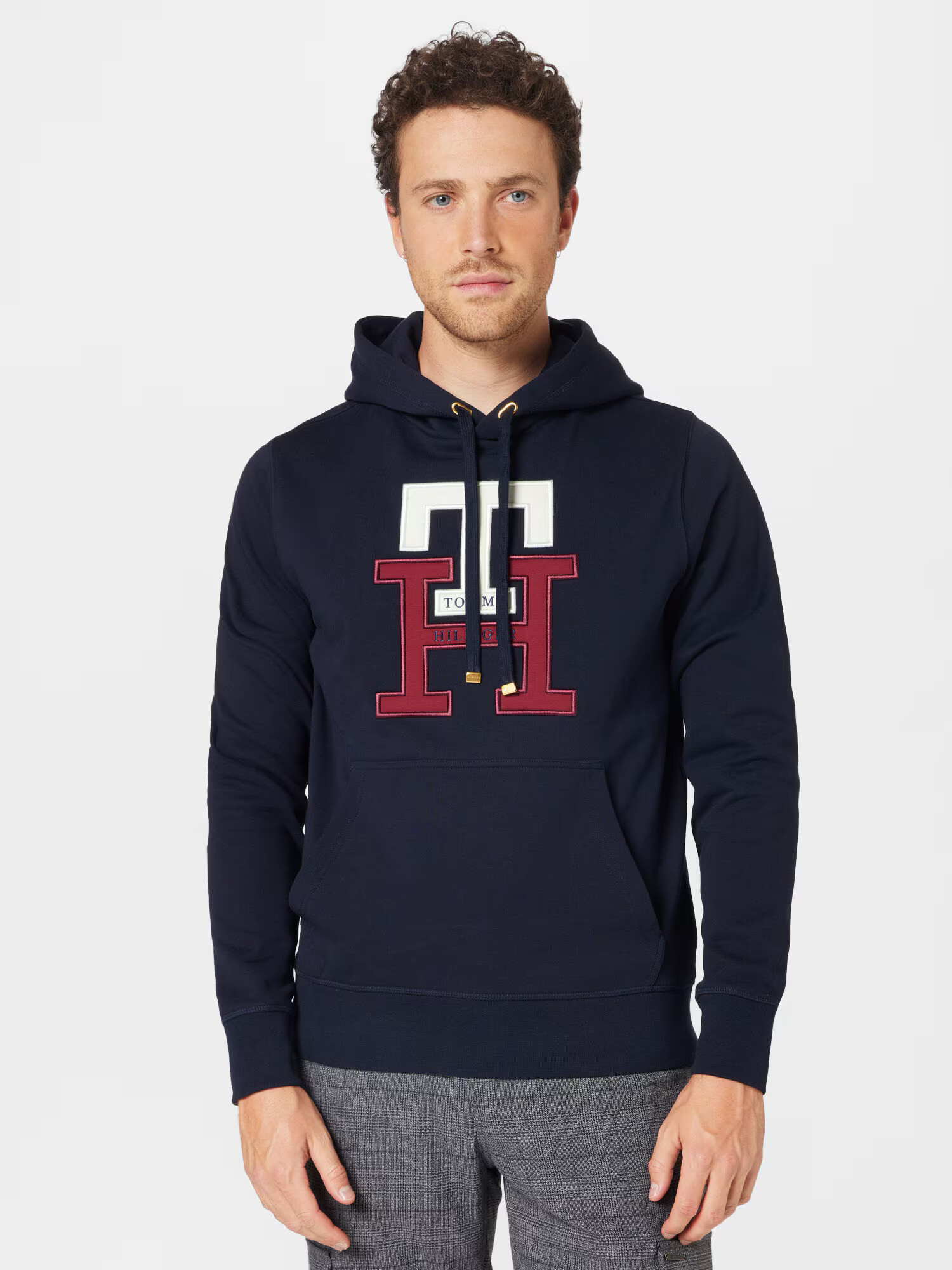 TOMMY HILFIGER Mikina tmavomodrá / tmavočervená / biela - Pepit.sk