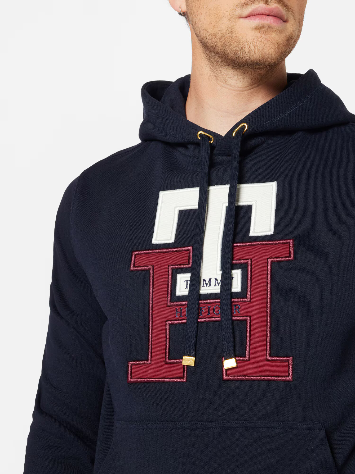 TOMMY HILFIGER Mikina tmavomodrá / tmavočervená / biela - Pepit.sk