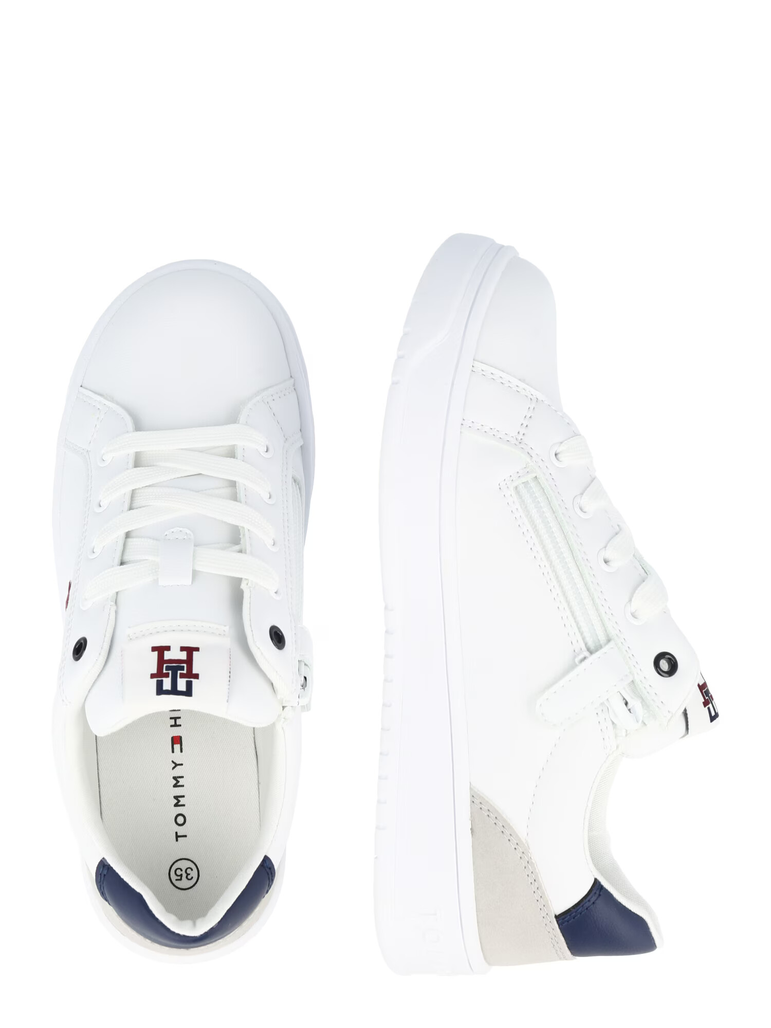 TOMMY HILFIGER Nízke tenisky námornícka modrá / svetlosivá / pastelovo červená / biela - Pepit.sk