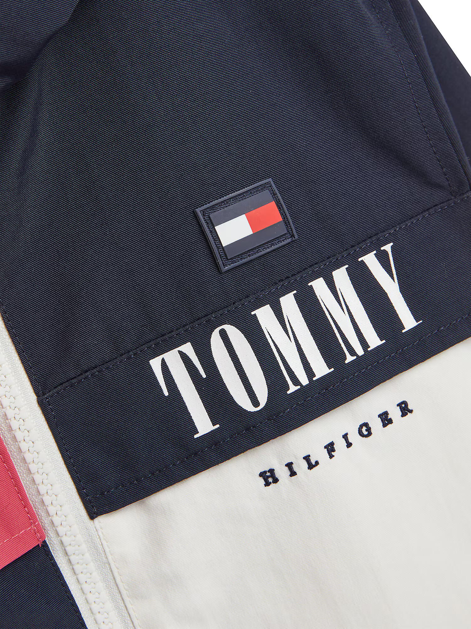 TOMMY HILFIGER Prechodná bunda 'Hero' krémová / námornícka modrá / melónová - Pepit.sk