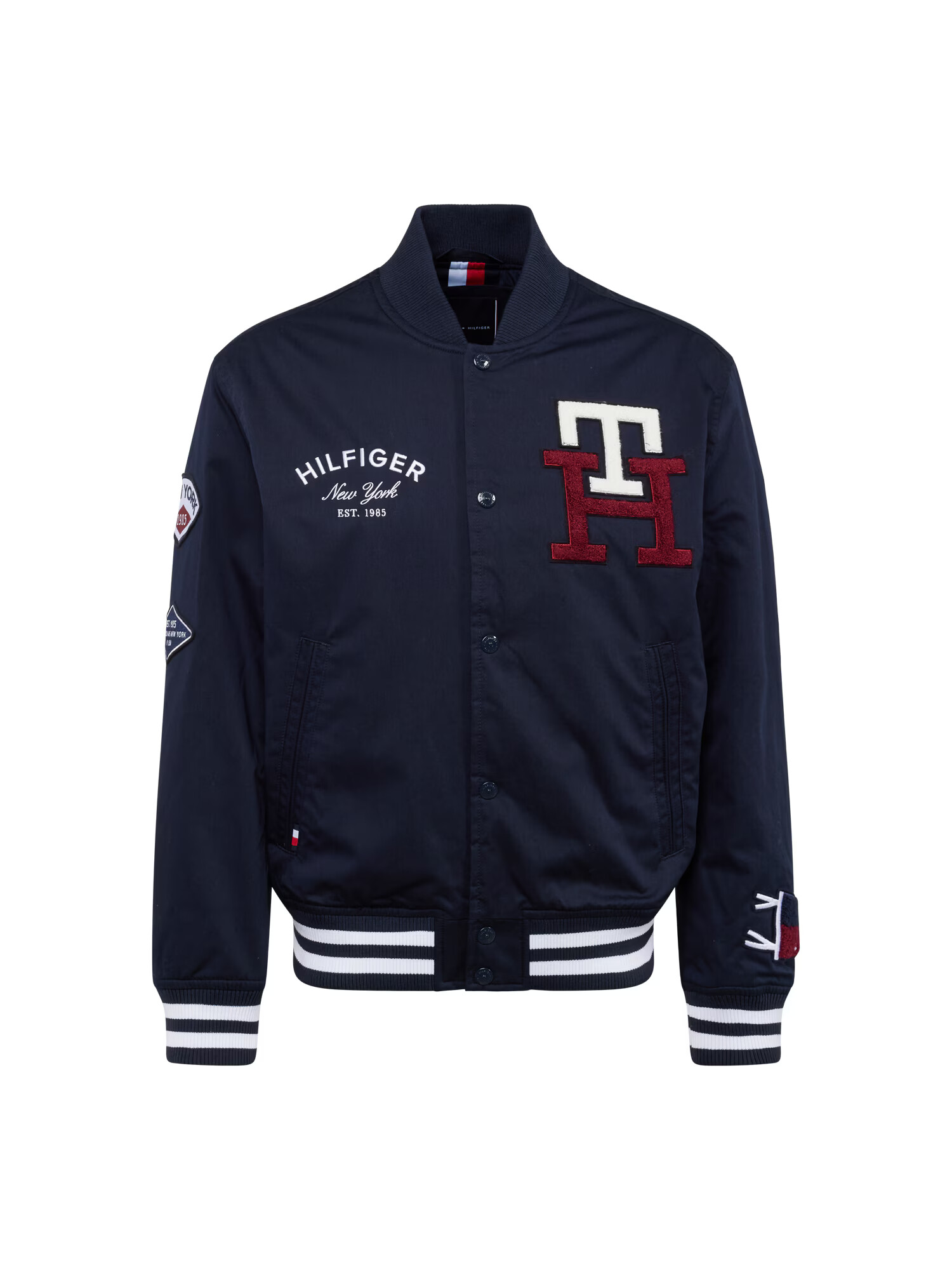 TOMMY HILFIGER Prechodná bunda námornícka modrá / karmínovo červená / biela - Pepit.sk