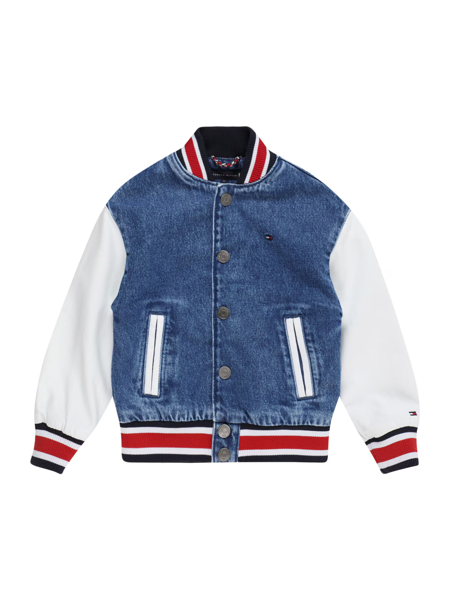 TOMMY HILFIGER Prechodná bunda námornícka modrá / modrá denim / červená / biela - Pepit.sk