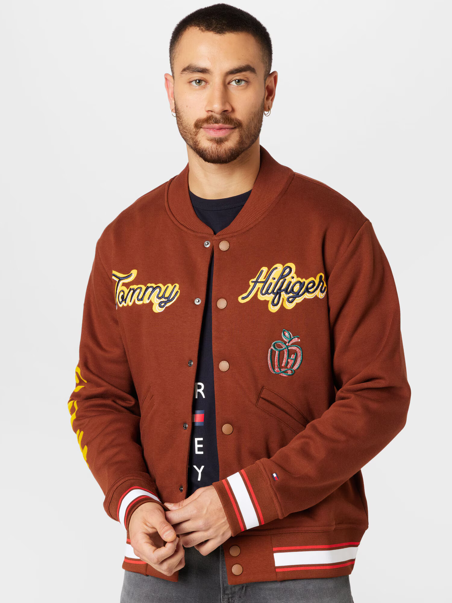 TOMMY HILFIGER Prechodná bunda námornícka modrá / okrová / žltá / biela - Pepit.sk