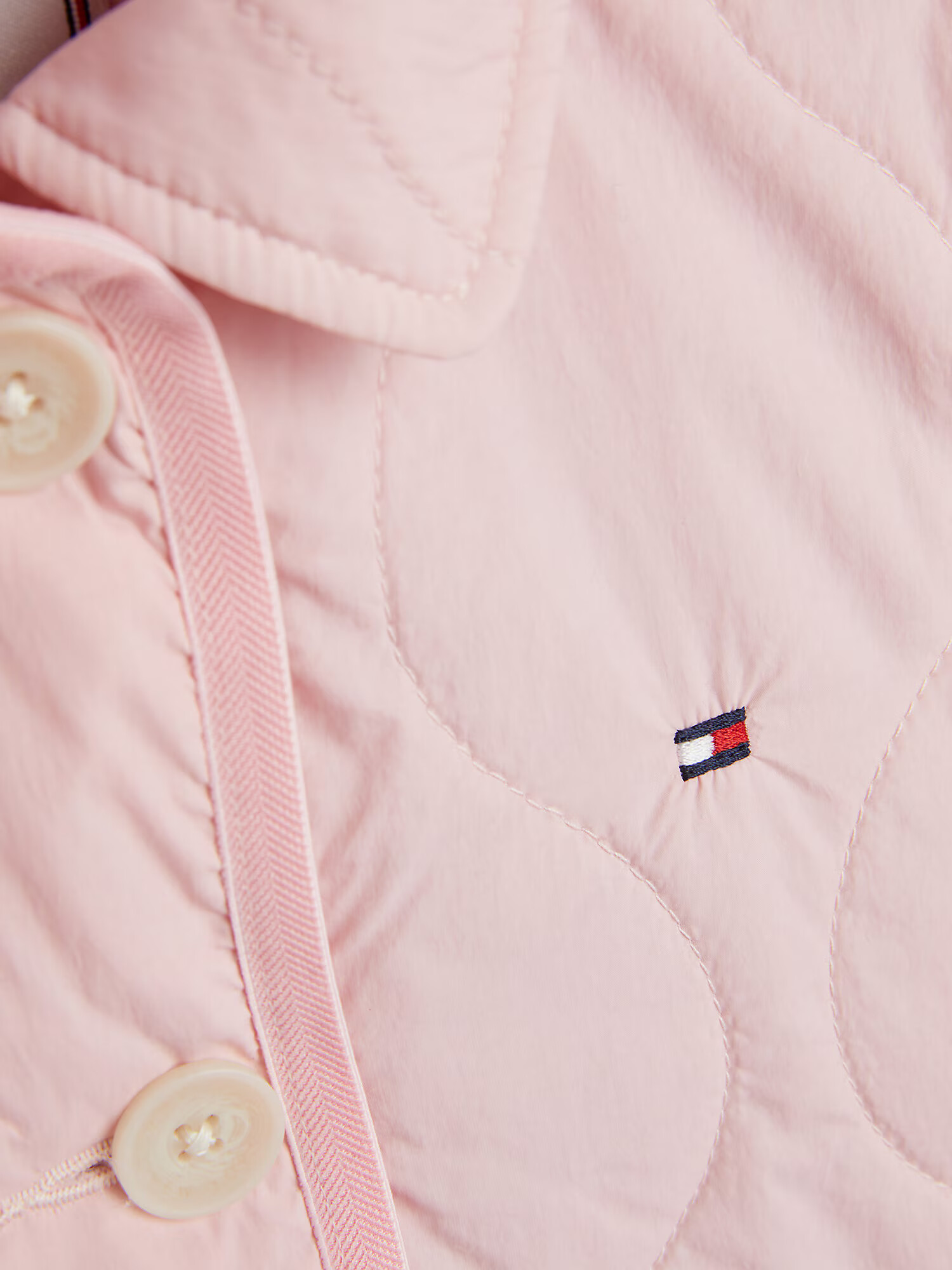 TOMMY HILFIGER Prechodná bunda námornícka modrá / svetloružová / červená - Pepit.sk