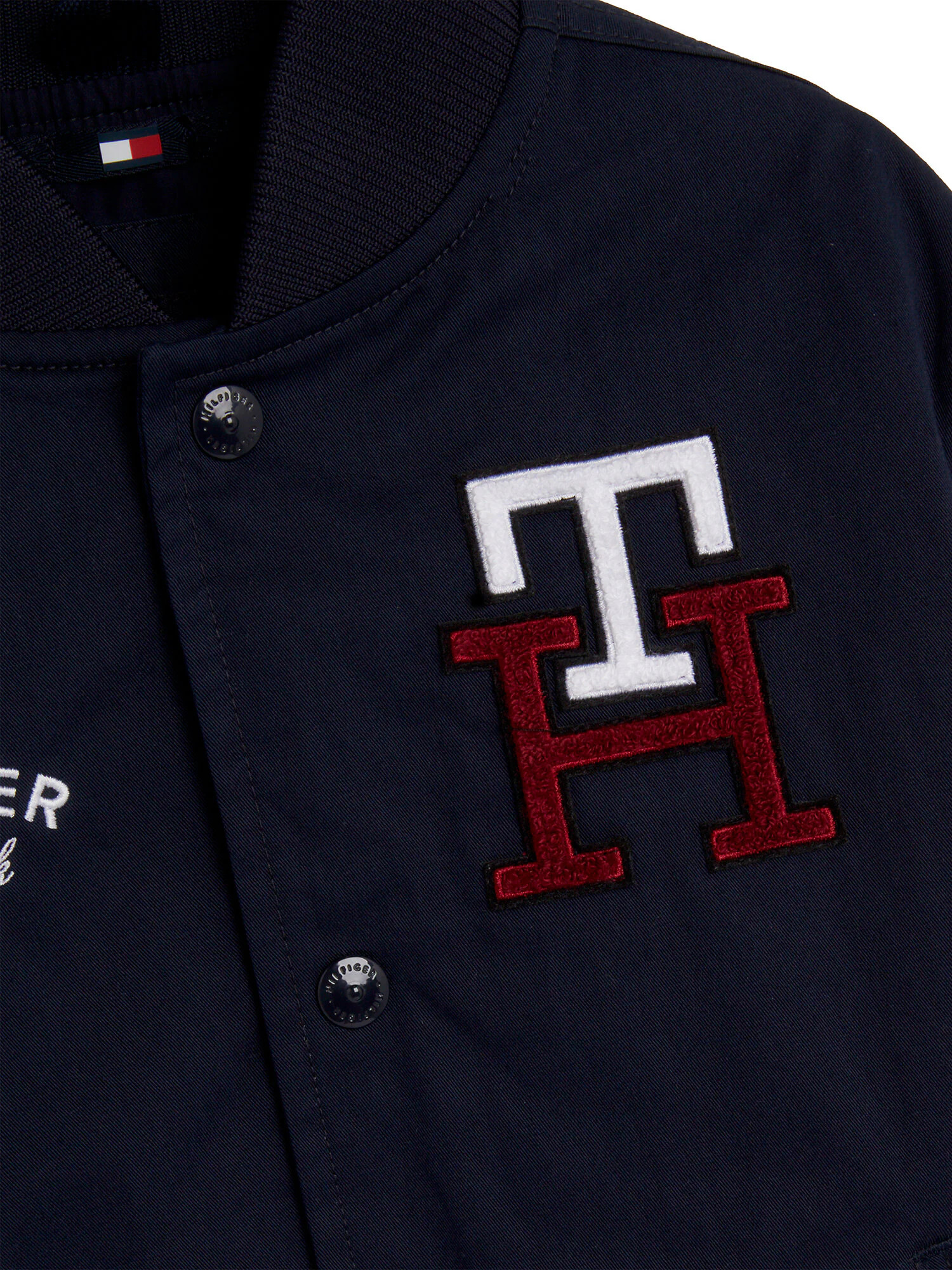 TOMMY HILFIGER Prechodná bunda tmavomodrá / bordová / biela - Pepit.sk