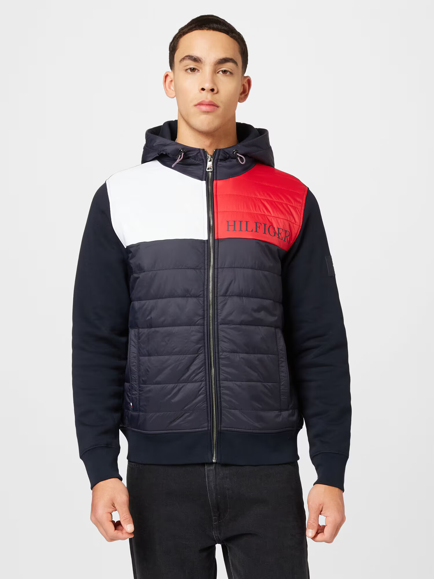 TOMMY HILFIGER Prechodná bunda tmavomodrá / červená / biela - Pepit.sk