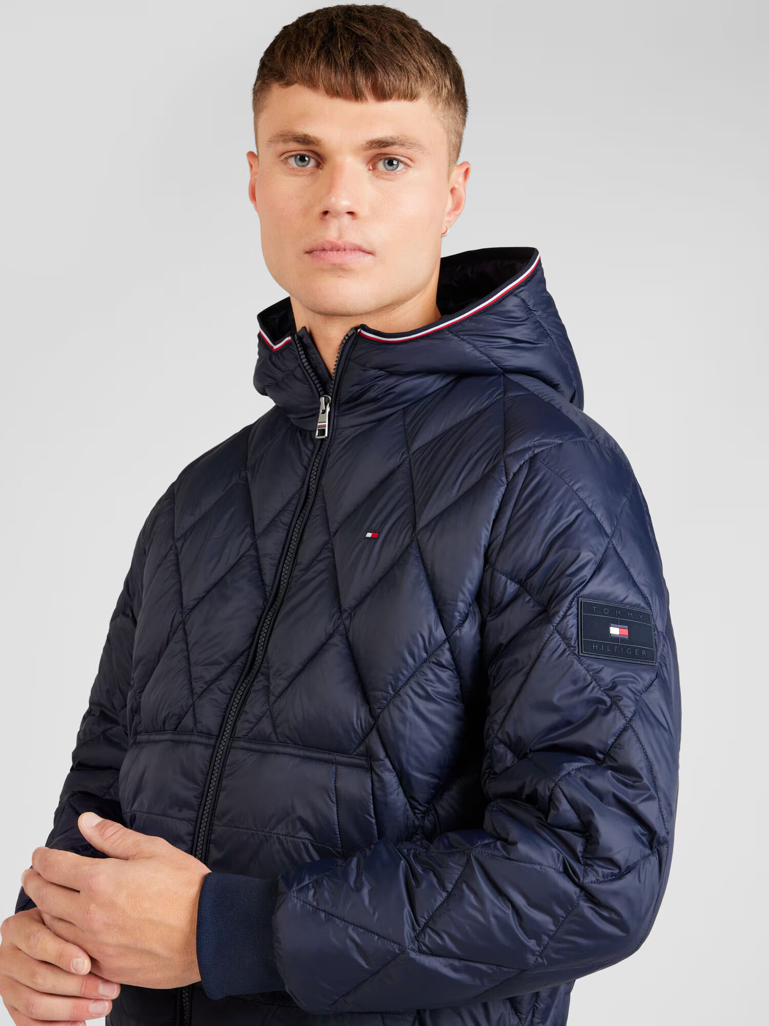 TOMMY HILFIGER Prechodná bunda tmavomodrá / červená / biela - Pepit.sk