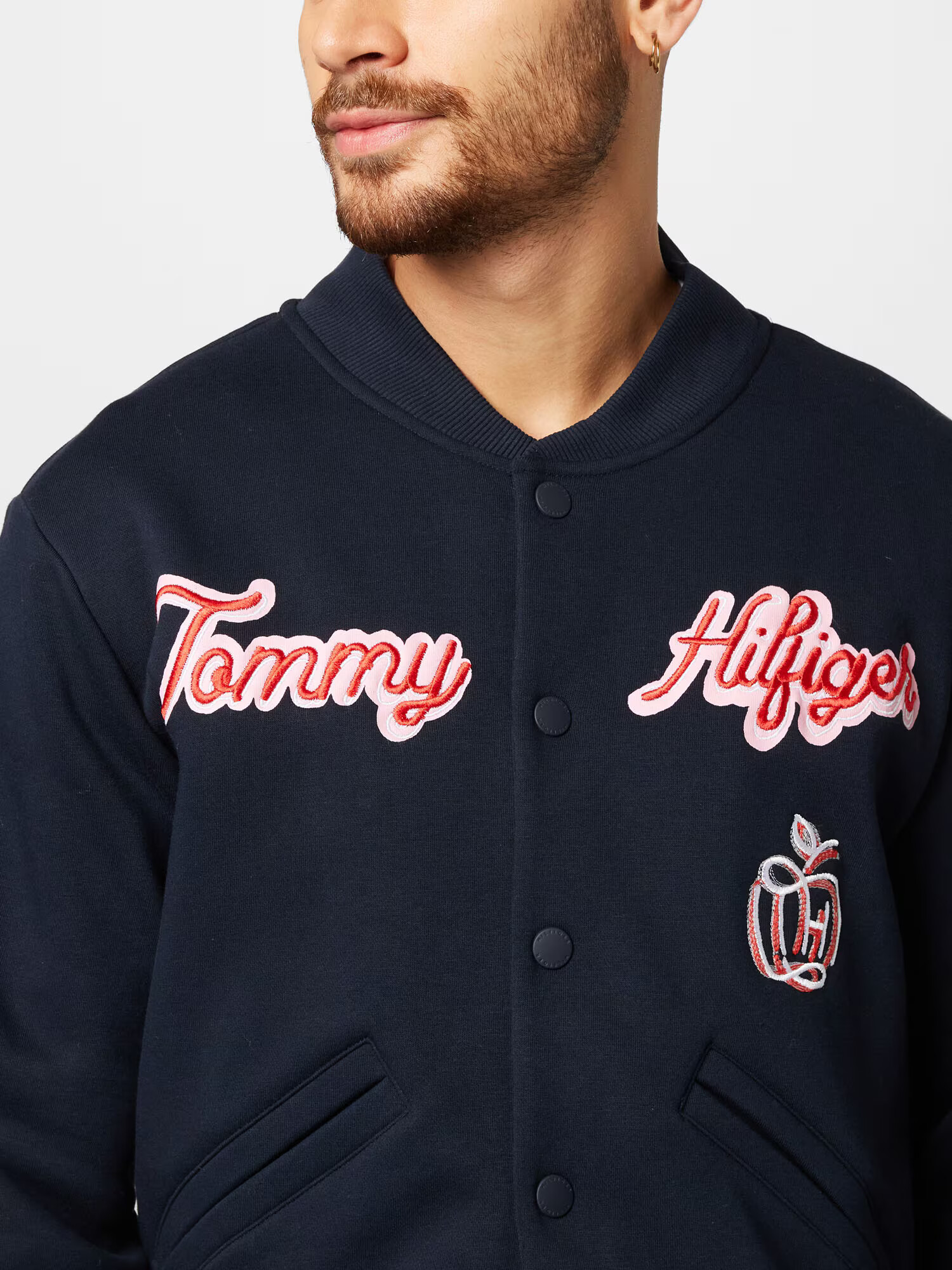 TOMMY HILFIGER Prechodná bunda tmavomodrá / červená / šedobiela - Pepit.sk