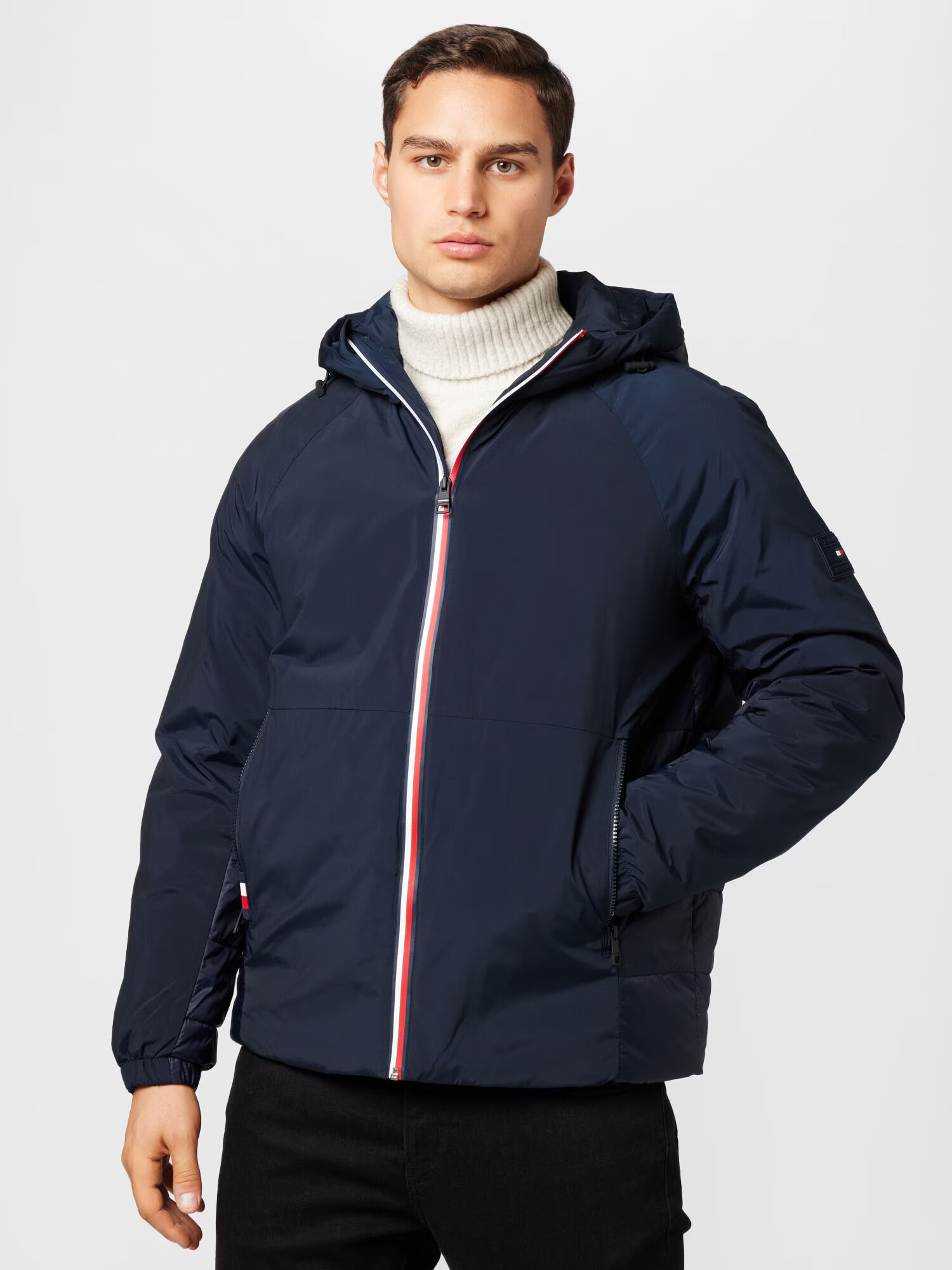 TOMMY HILFIGER Prechodná bunda tmavomodrá / ohnivo červená / biela - Pepit.sk