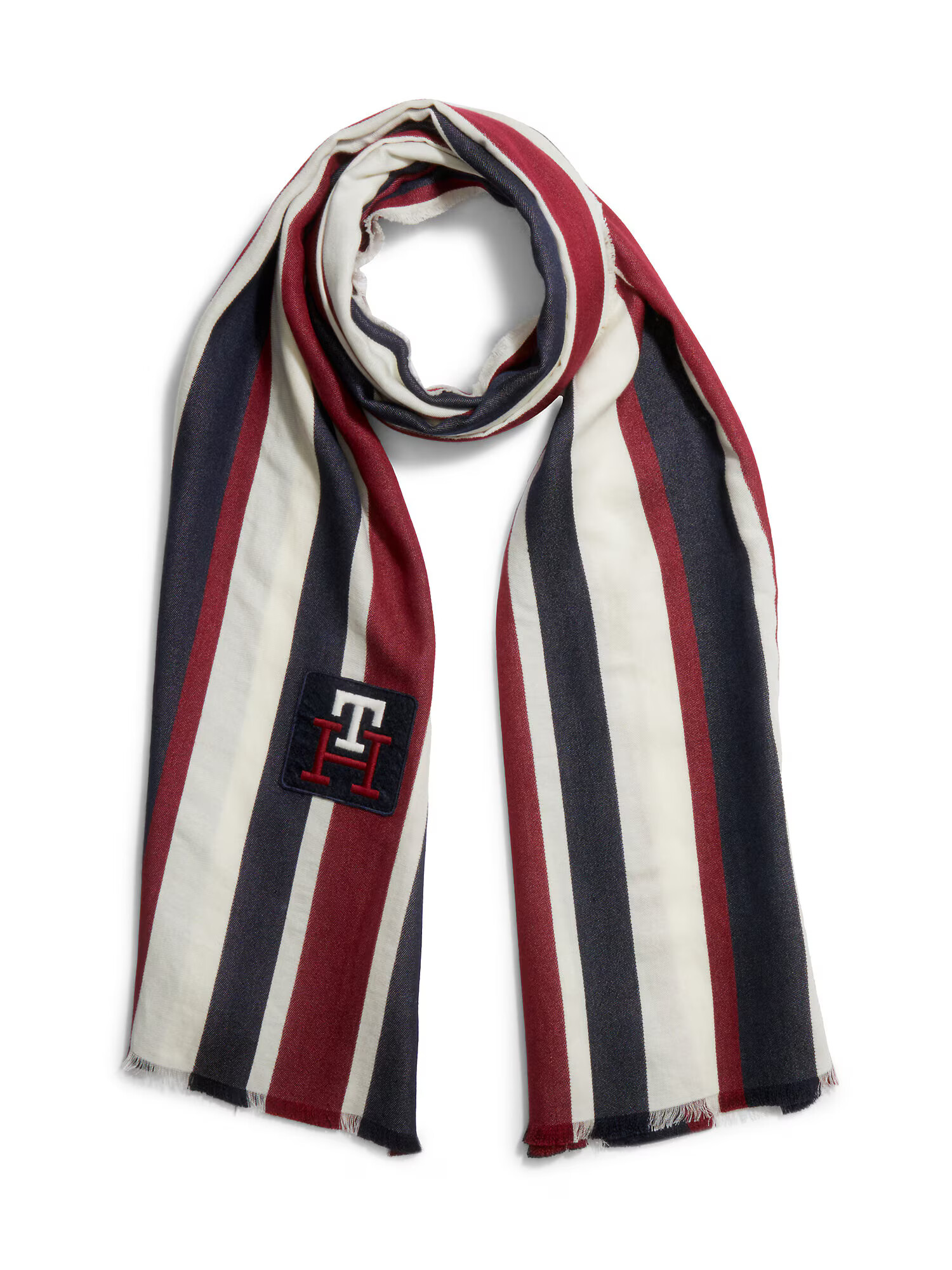 TOMMY HILFIGER Šál námornícka modrá / vínovo červená / biela - Pepit.sk