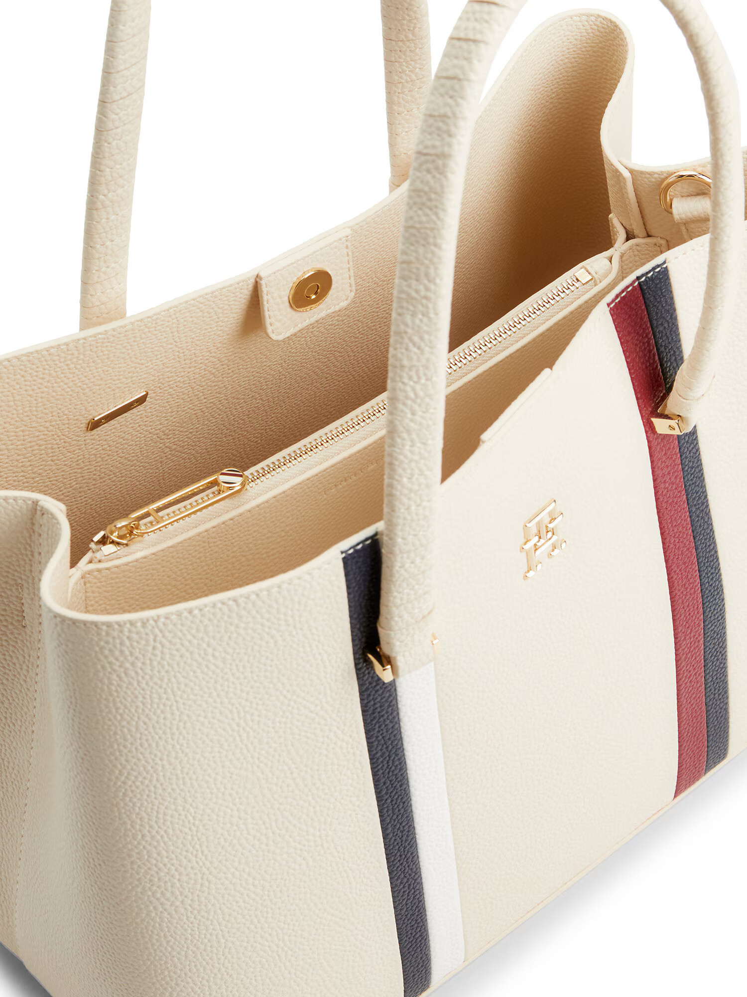 TOMMY HILFIGER Shopper béžová / námornícka modrá / červená / biela - Pepit.sk