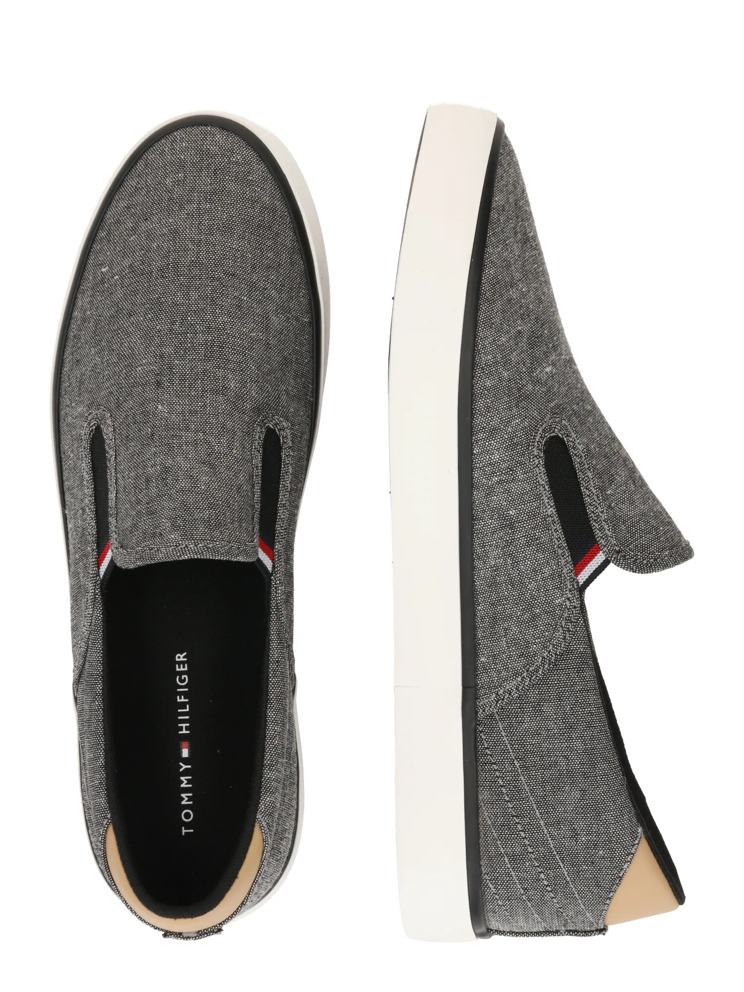 TOMMY HILFIGER Slip-on obuv svetlohnedá / červená / čierna / biela - Pepit.sk