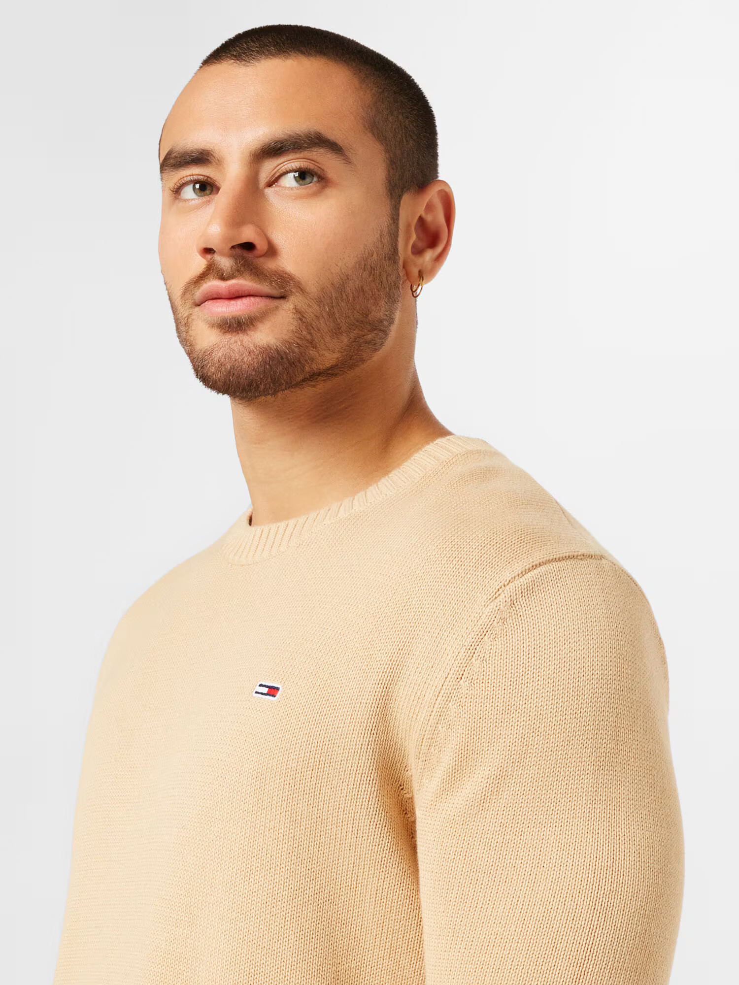 TOMMY HILFIGER Sveter 'Essential' béžová / námornícka modrá / červená / biela - Pepit.sk