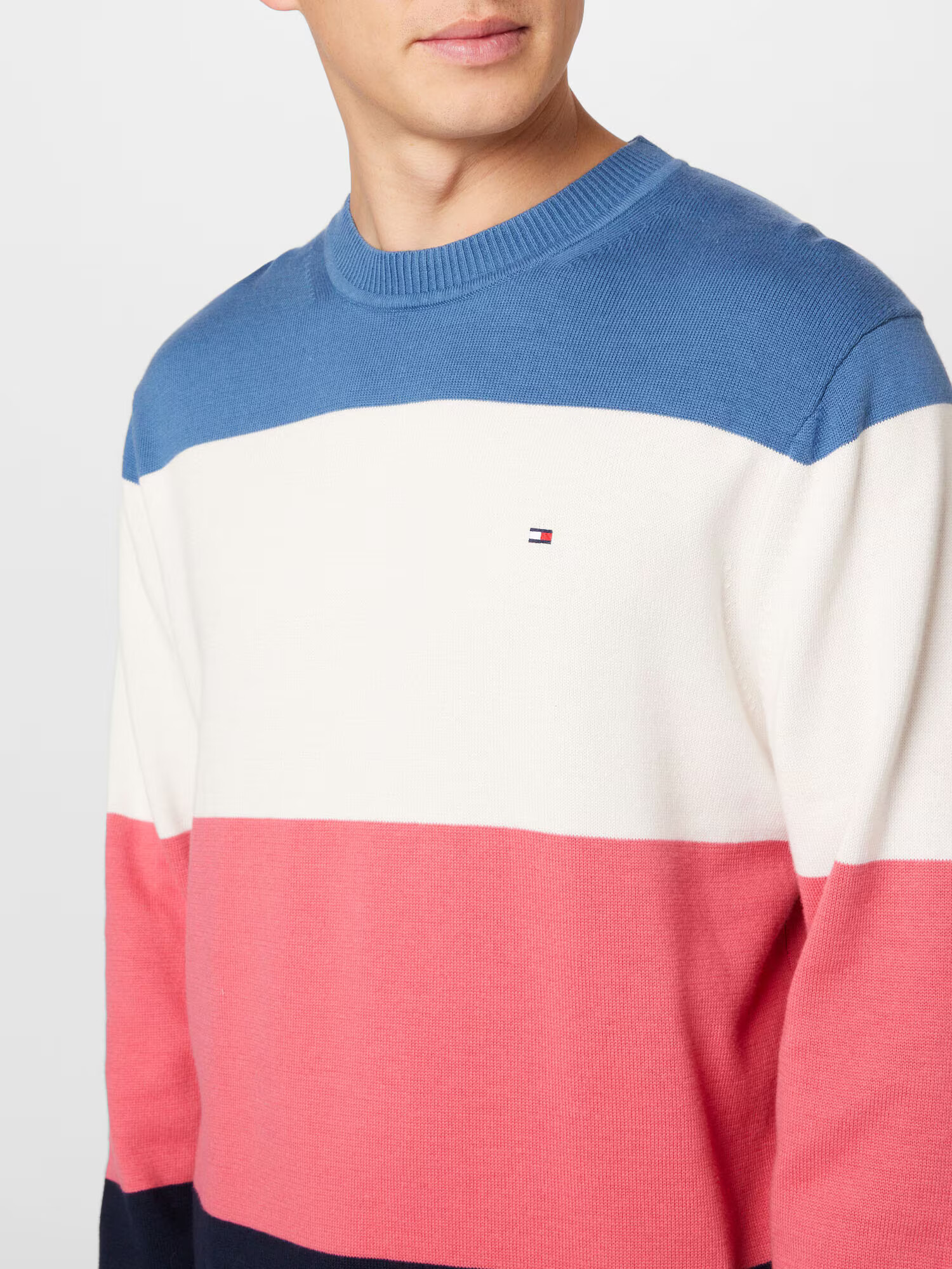 TOMMY HILFIGER Sveter modrá / tmavomodrá / pitaya / biela - Pepit.sk