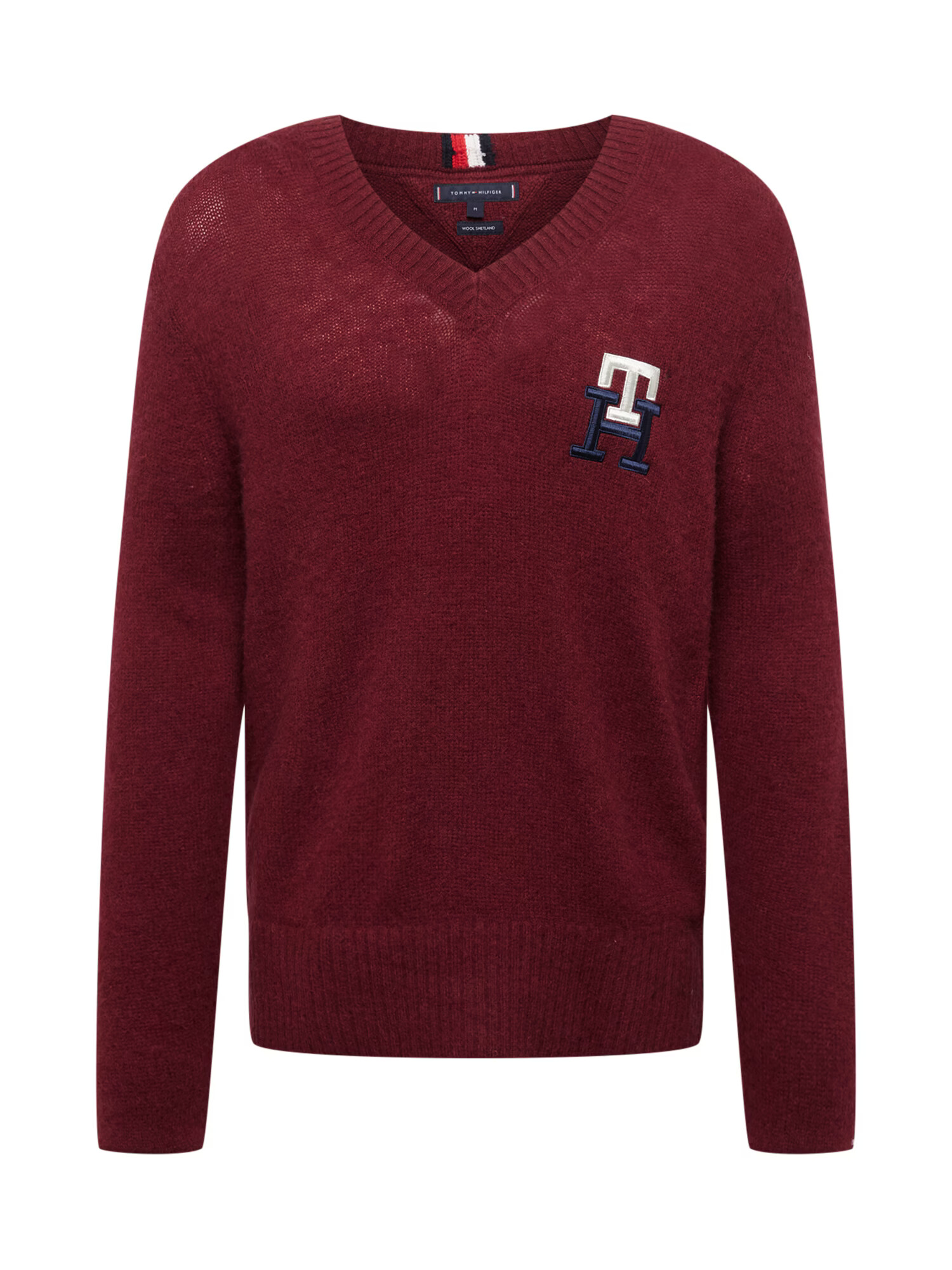 TOMMY HILFIGER Sveter námornícka modrá / bordová / biela - Pepit.sk