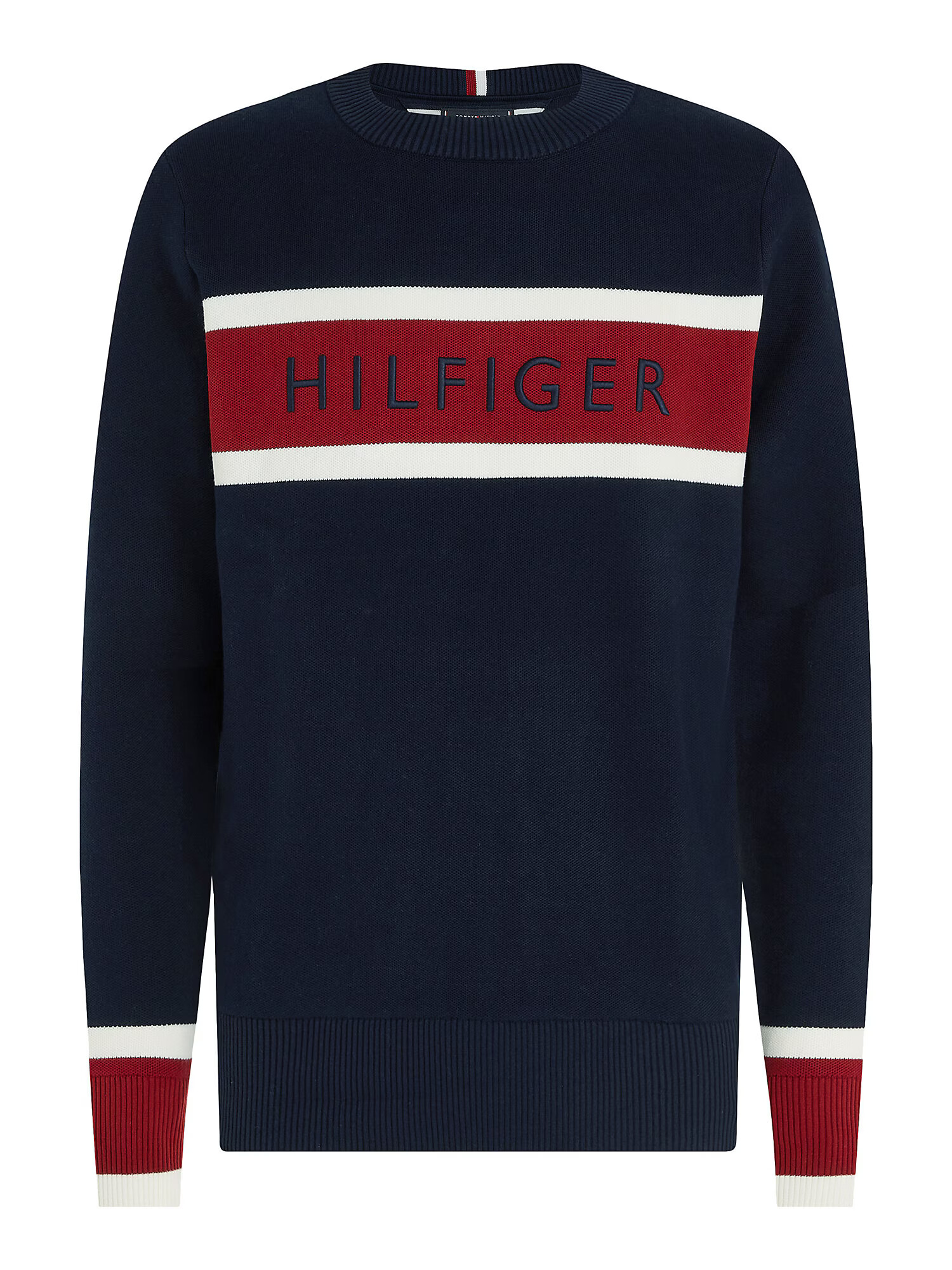 TOMMY HILFIGER Sveter námornícka modrá / červená / biela - Pepit.sk