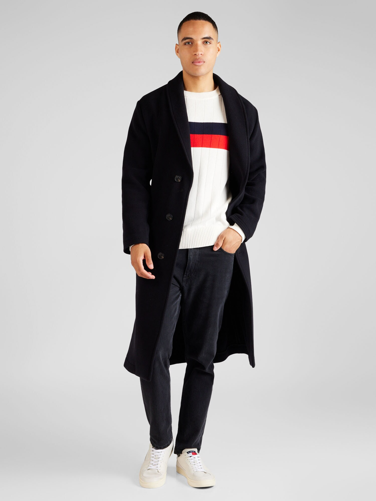 TOMMY HILFIGER Sveter námornícka modrá / červená / biela - Pepit.sk