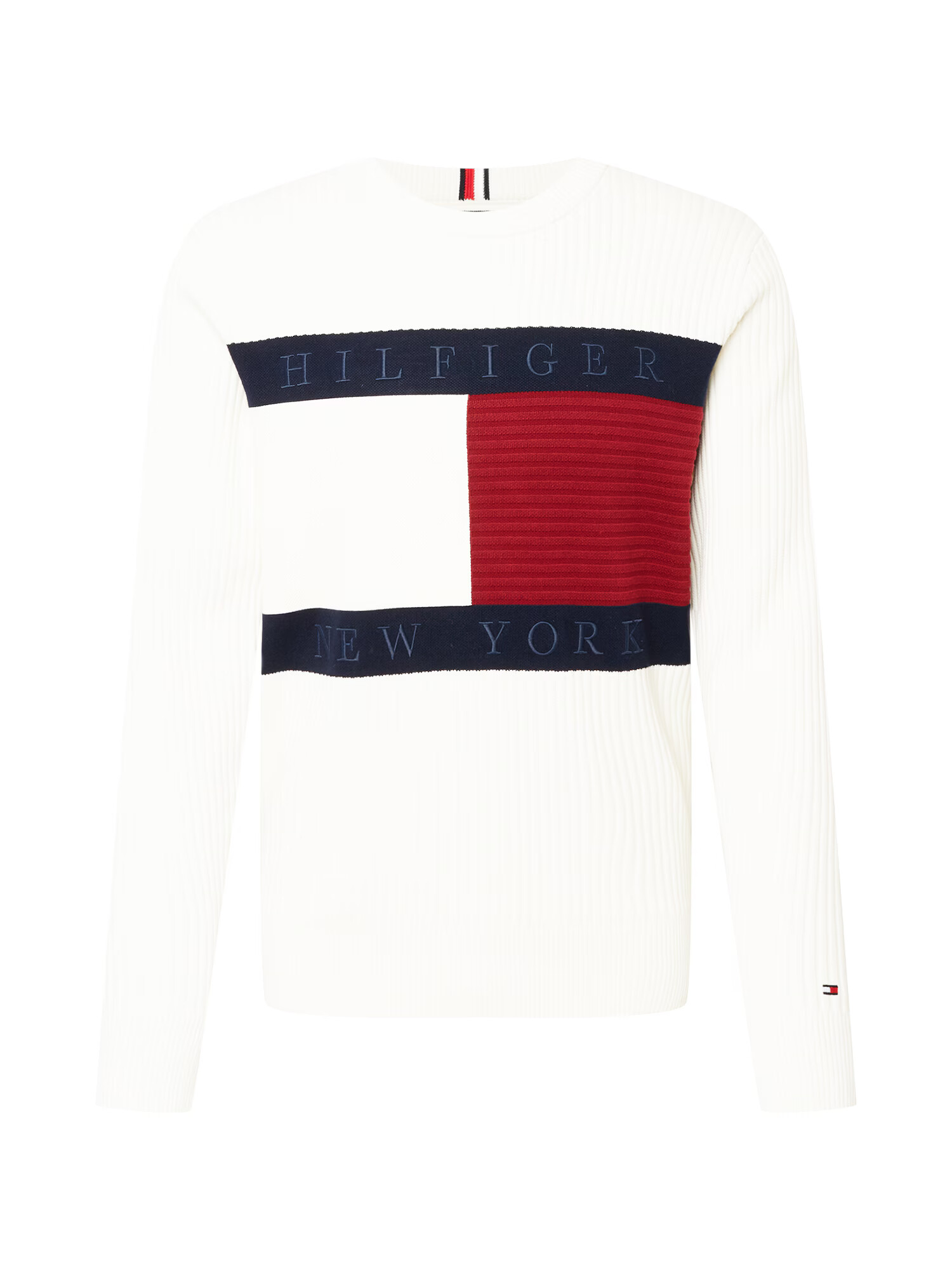 TOMMY HILFIGER Sveter námornícka modrá / červená / šedobiela - Pepit.sk