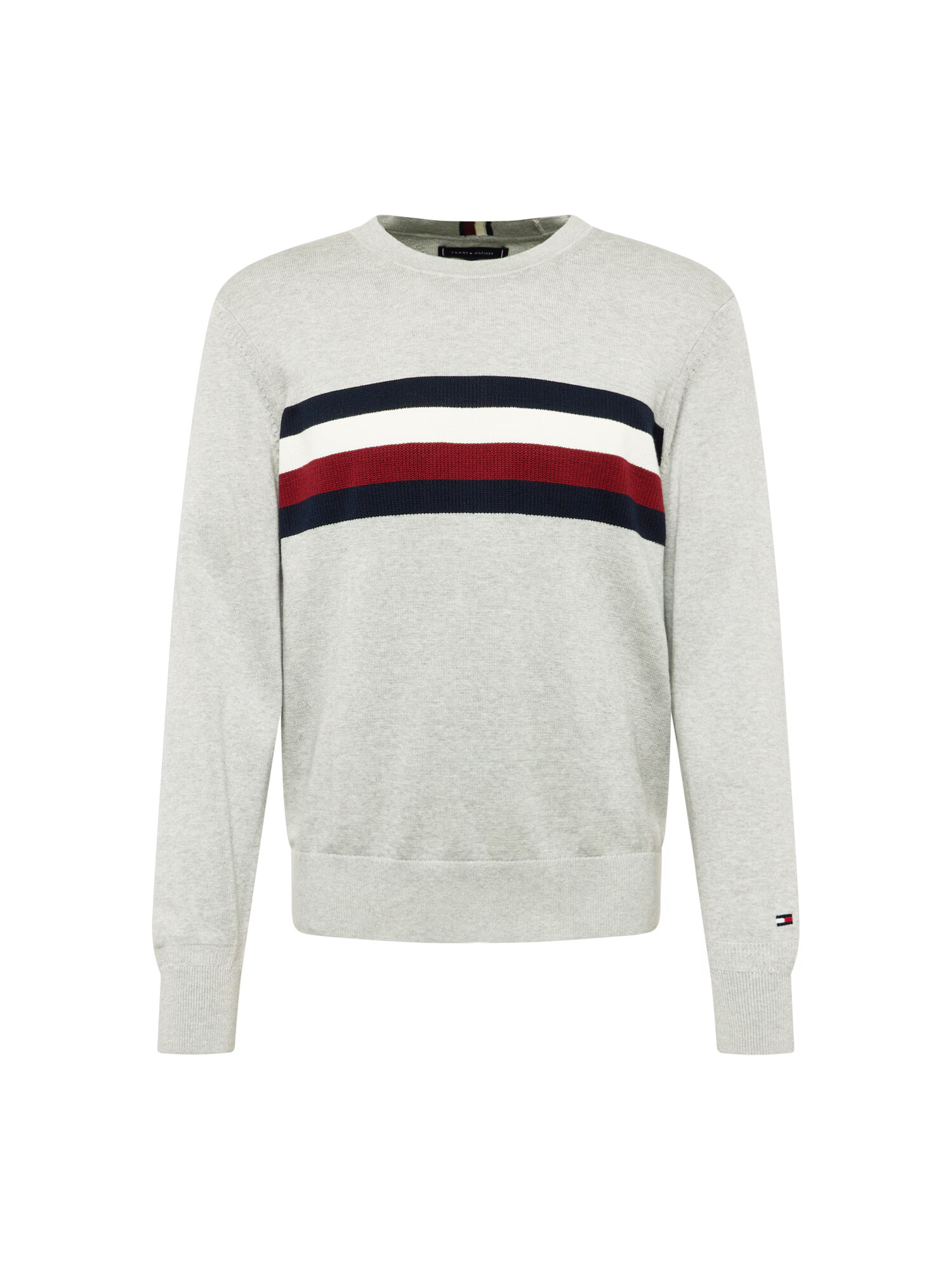 TOMMY HILFIGER Sveter námornícka modrá / svetlosivá / tmavočervená / biela - Pepit.sk